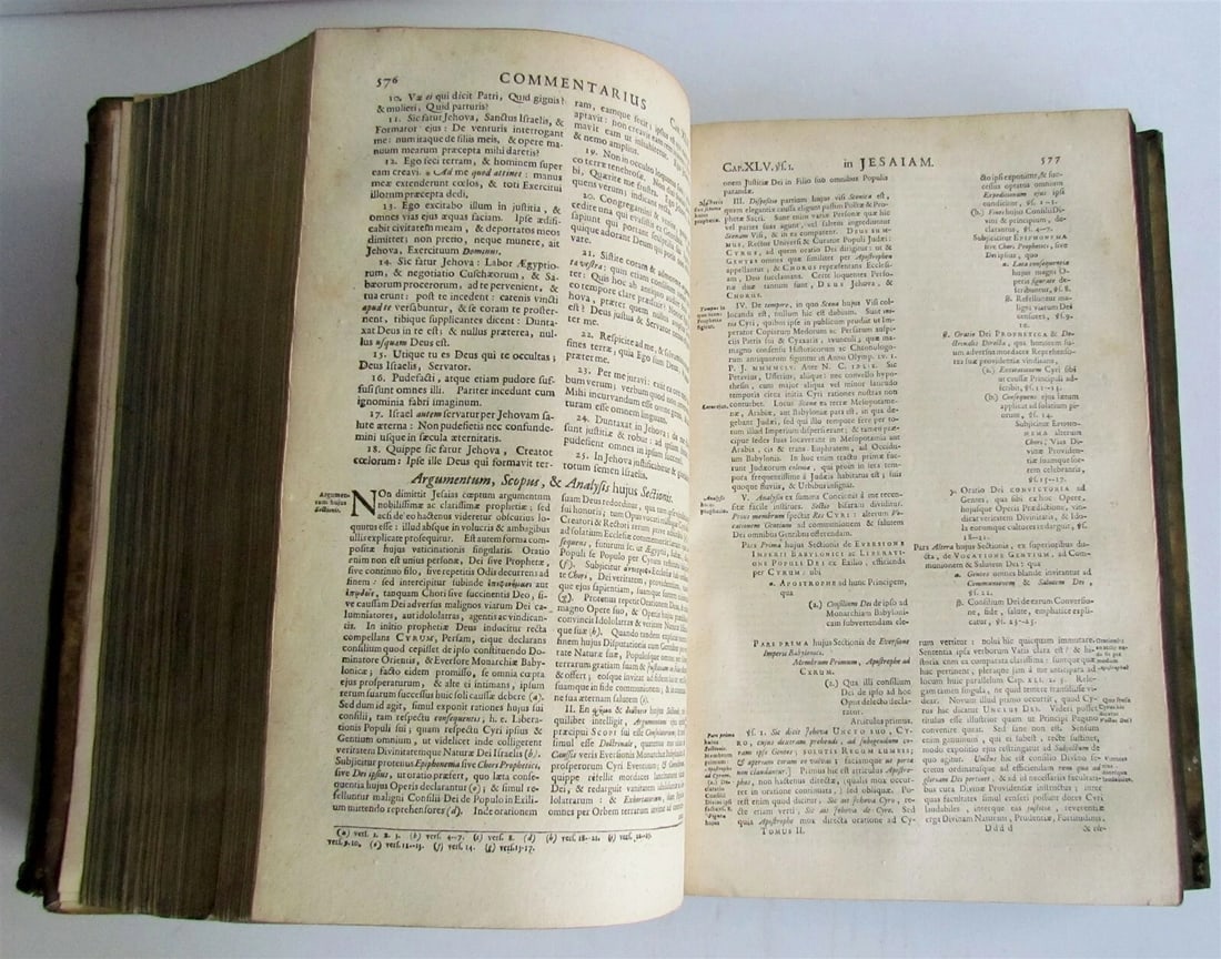 1724 2 VOLUMES Commentary on Isaiah by C.Vitringa antique FOLIOS VELLUM w/ MAP - 8