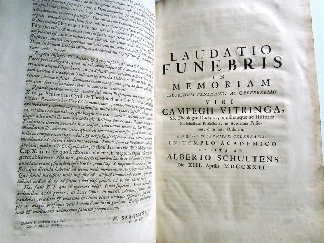 1722 2 VOLUMES Commentary on Isaiah by C.Vitringa antique FOLIOS VELLUM w/ MAP - 6