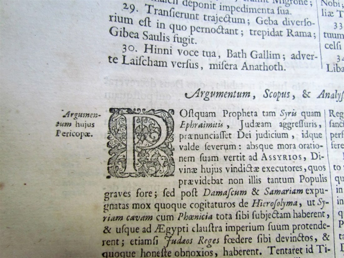 1722 2 VOLUMES Commentary on Isaiah by C.Vitringa antique FOLIOS VELLUM w/ MAP - 7