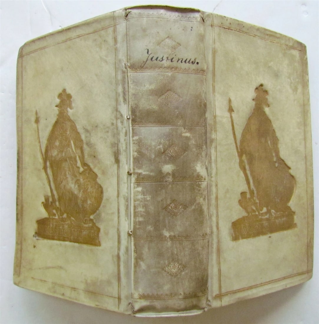 1701 HISTORIAE PHILIPPICAE by JUSTINIUS VELLUM PRIZED BINDING antique - 3