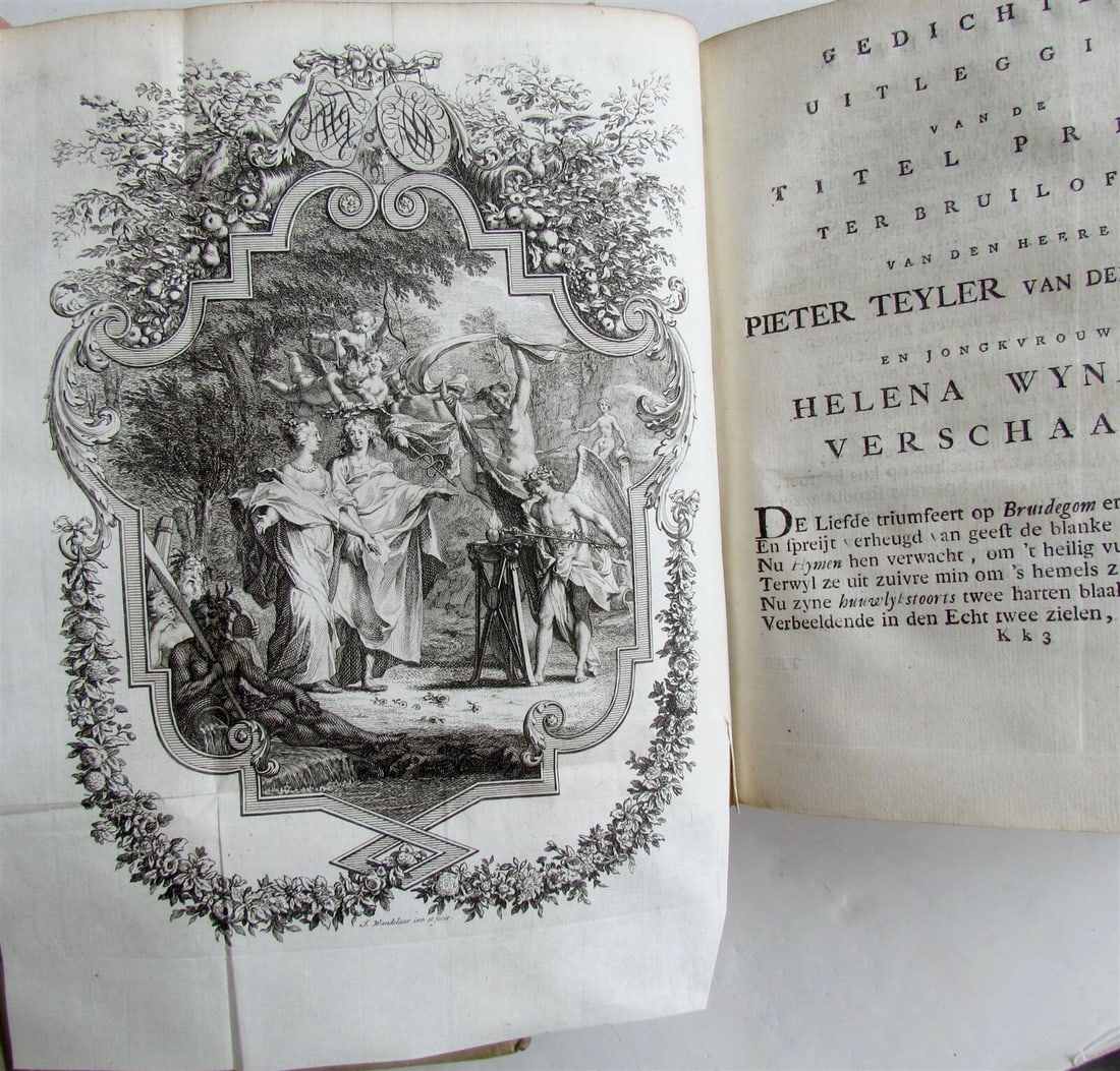1751 3 VOLUMES VELLUM BOUND in DUTCH P. LANGENDIJK ANTIQUE w/ ENGRAVINGS - 3