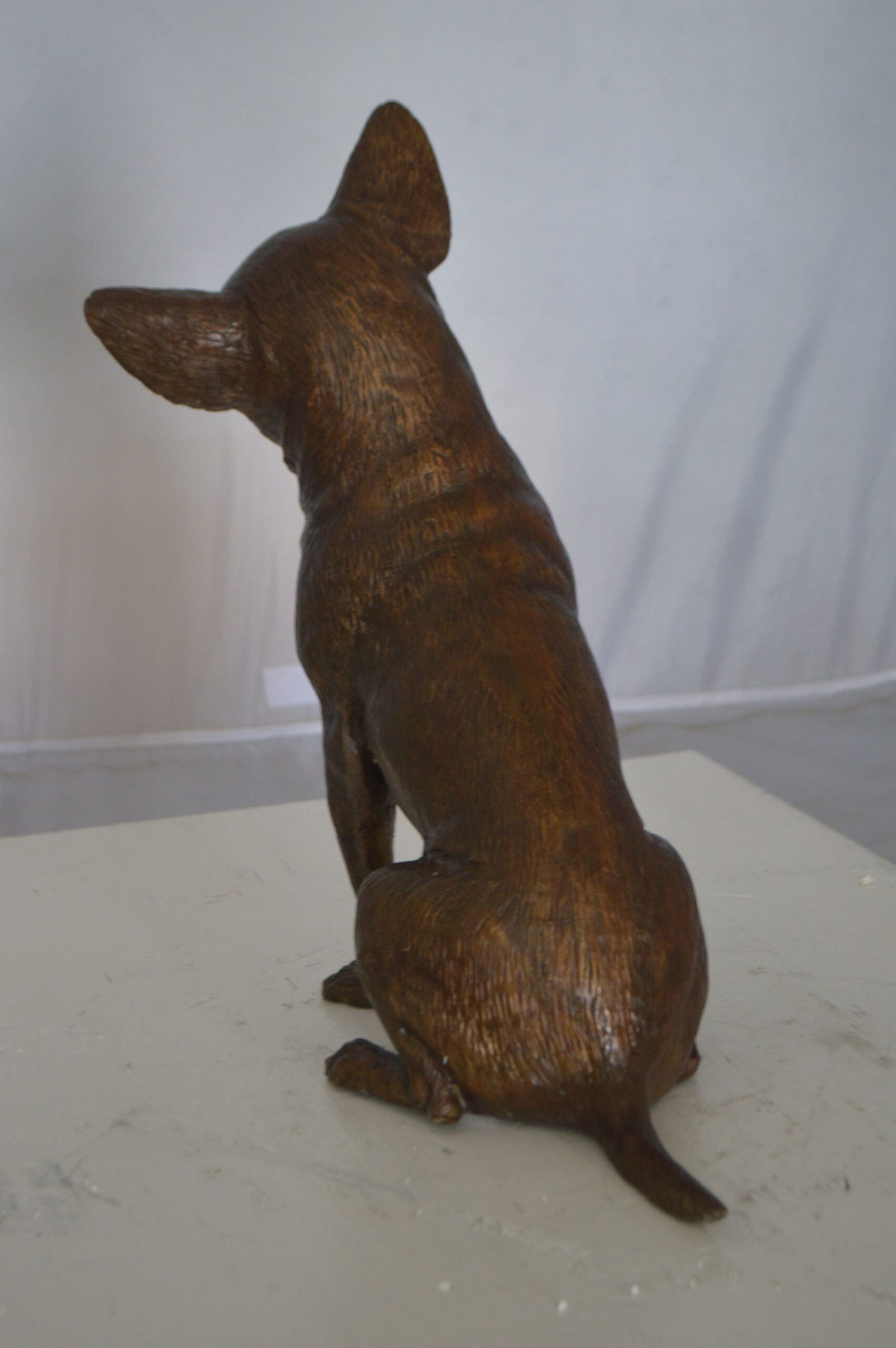 Sitting Chihuahua Bronze Statue - Size: 6"L x 15"W x 15"H. - 7