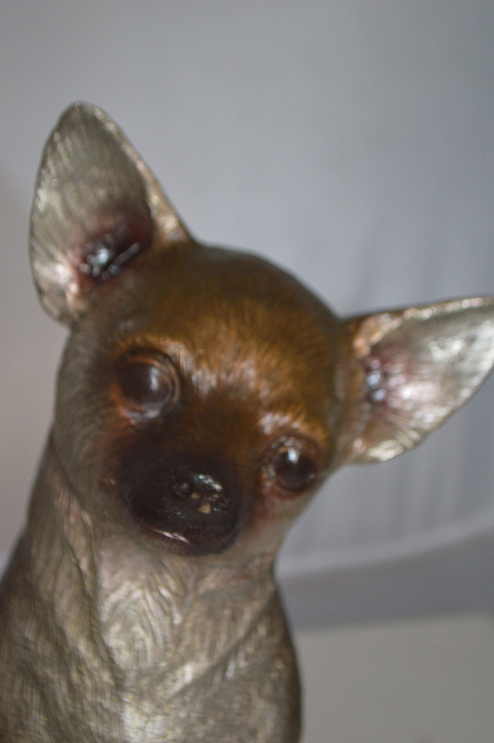 Sitting Chihuahua Bronze Statue - Size: 6"L x 15"W x 15"H. - 9