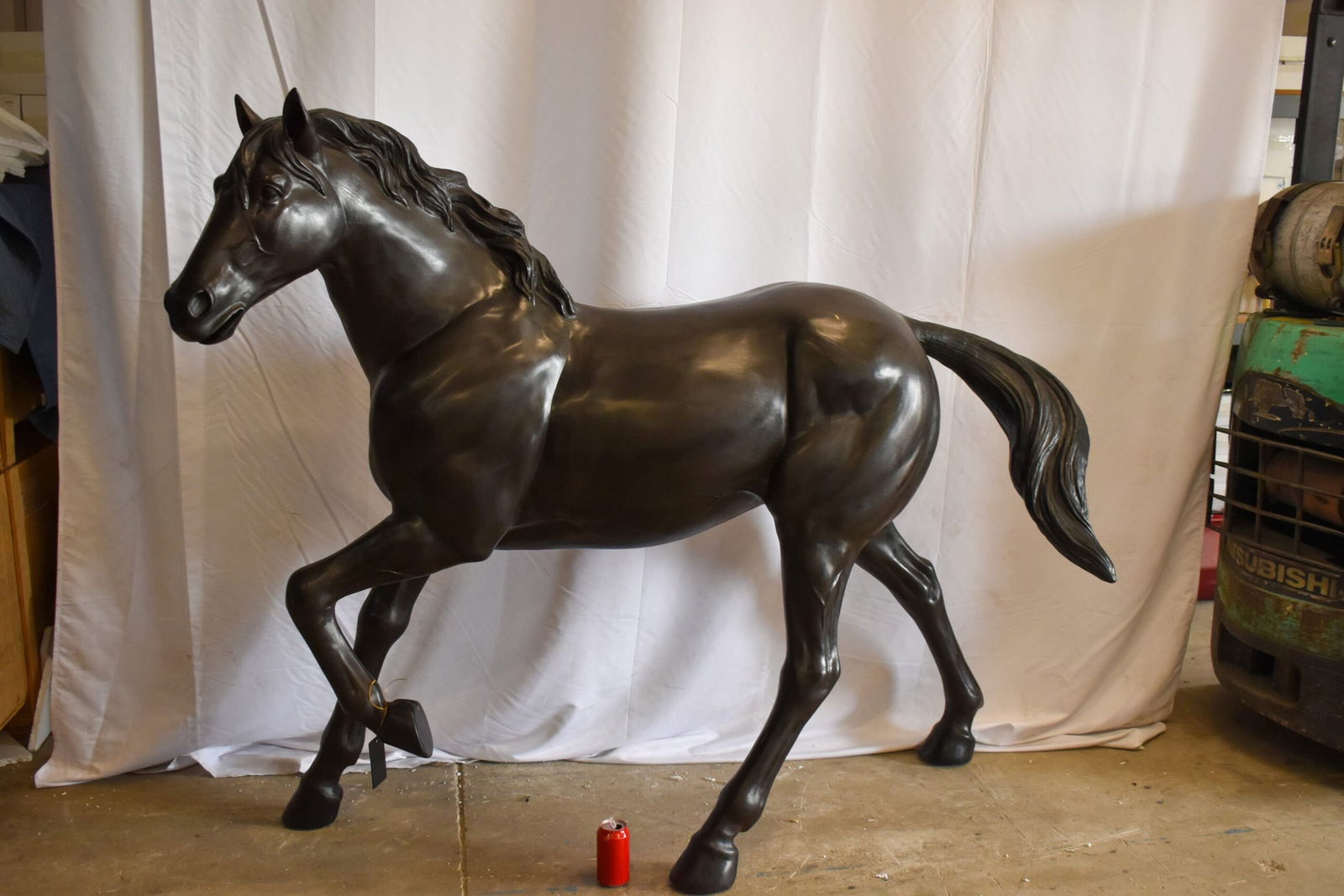 Lifesized Galloping Horse Bronze Statue 77" x 27" x 60"H - 3