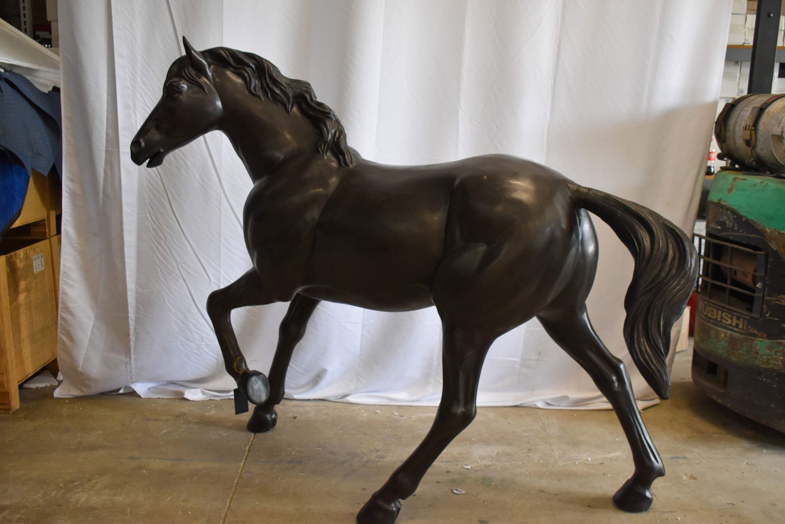 Lifesized Galloping Horse Bronze Statue 77" x 27" x 60"H - 4