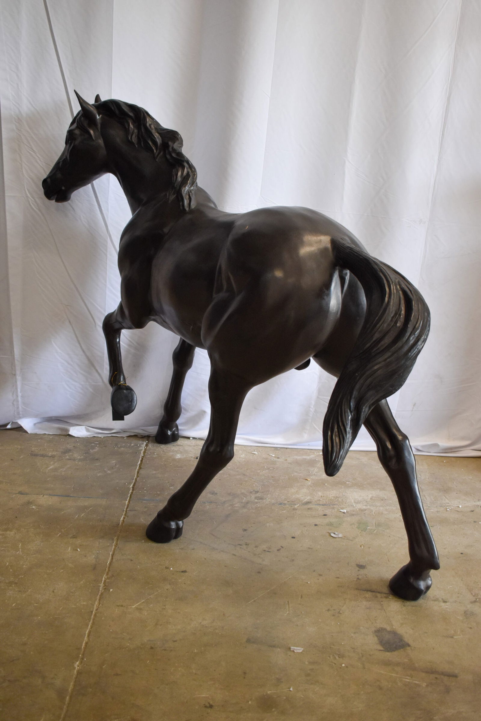 Lifesized Galloping Horse Bronze Statue 77" x 27" x 60"H - 5