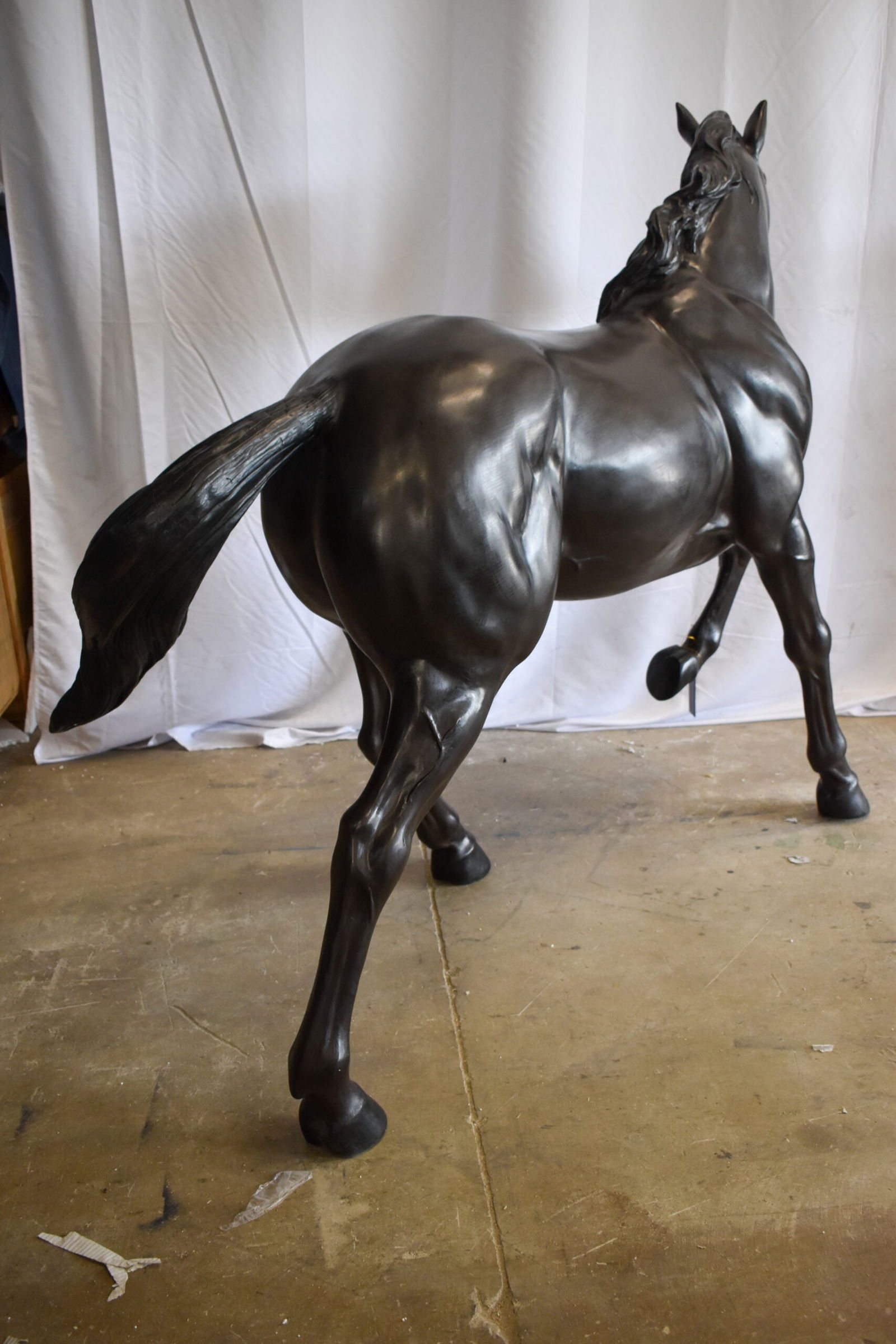 Lifesized Galloping Horse Bronze Statue 77" x 27" x 60"H - 7