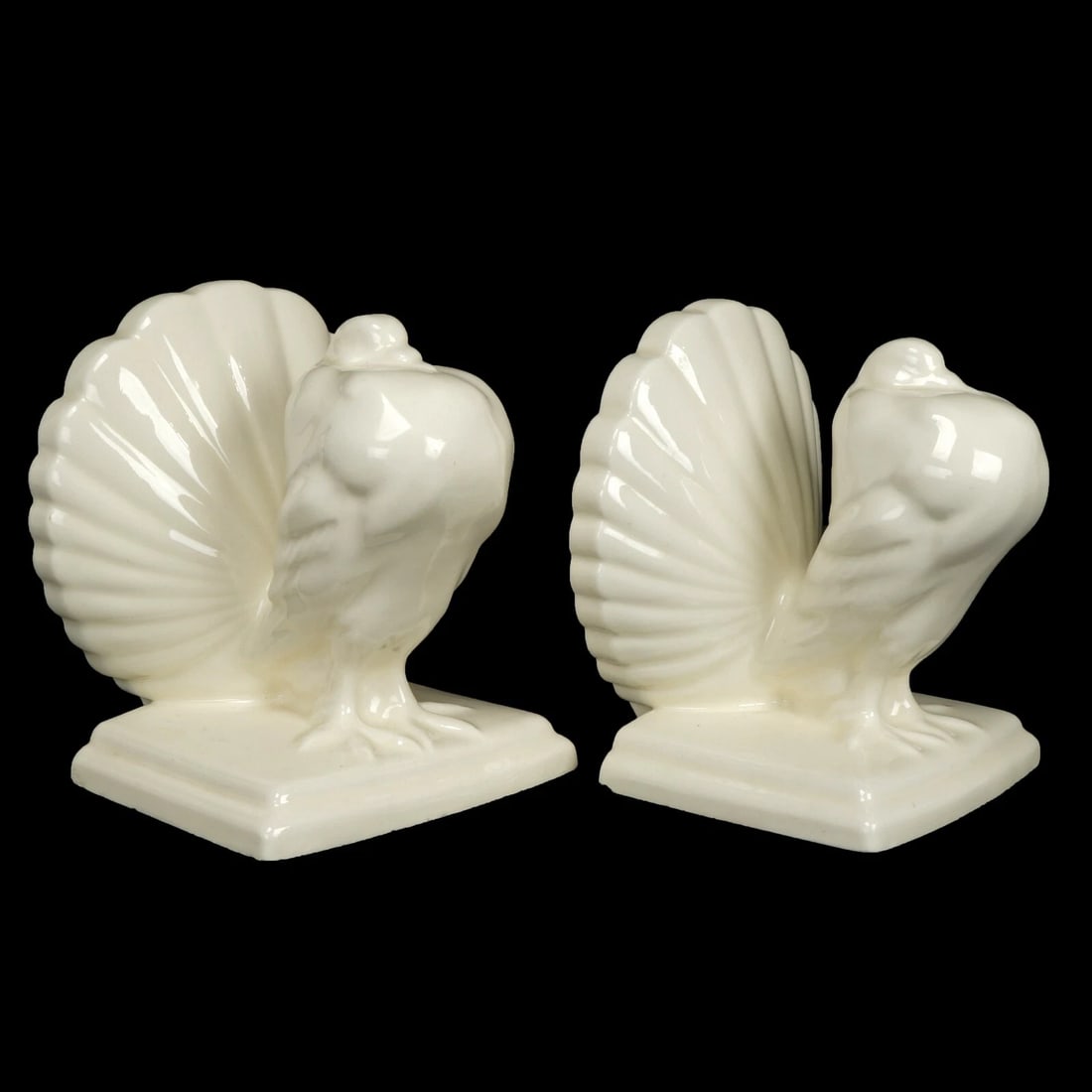 Pair 1930s Czech Erphila Pigeon Bookends - 4