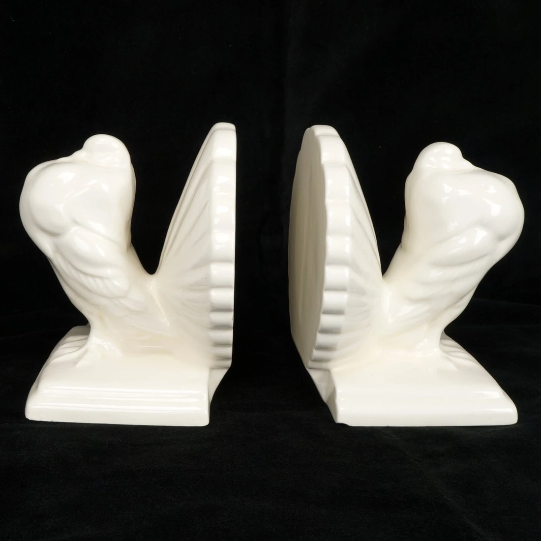 Pair 1930s Czech Erphila Pigeon Bookends - 5