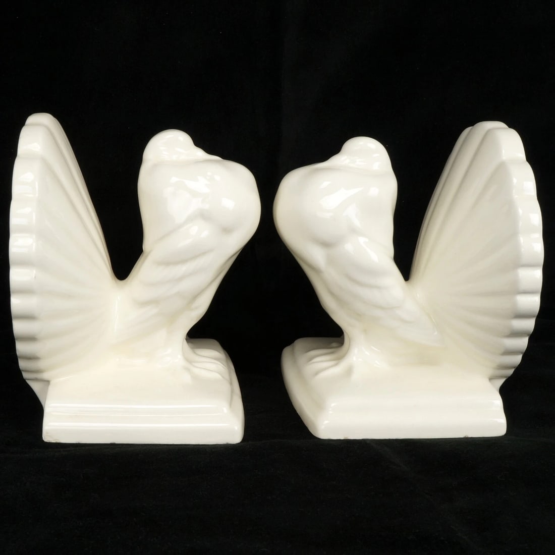 Pair 1930s Czech Erphila Pigeon Bookends - 7