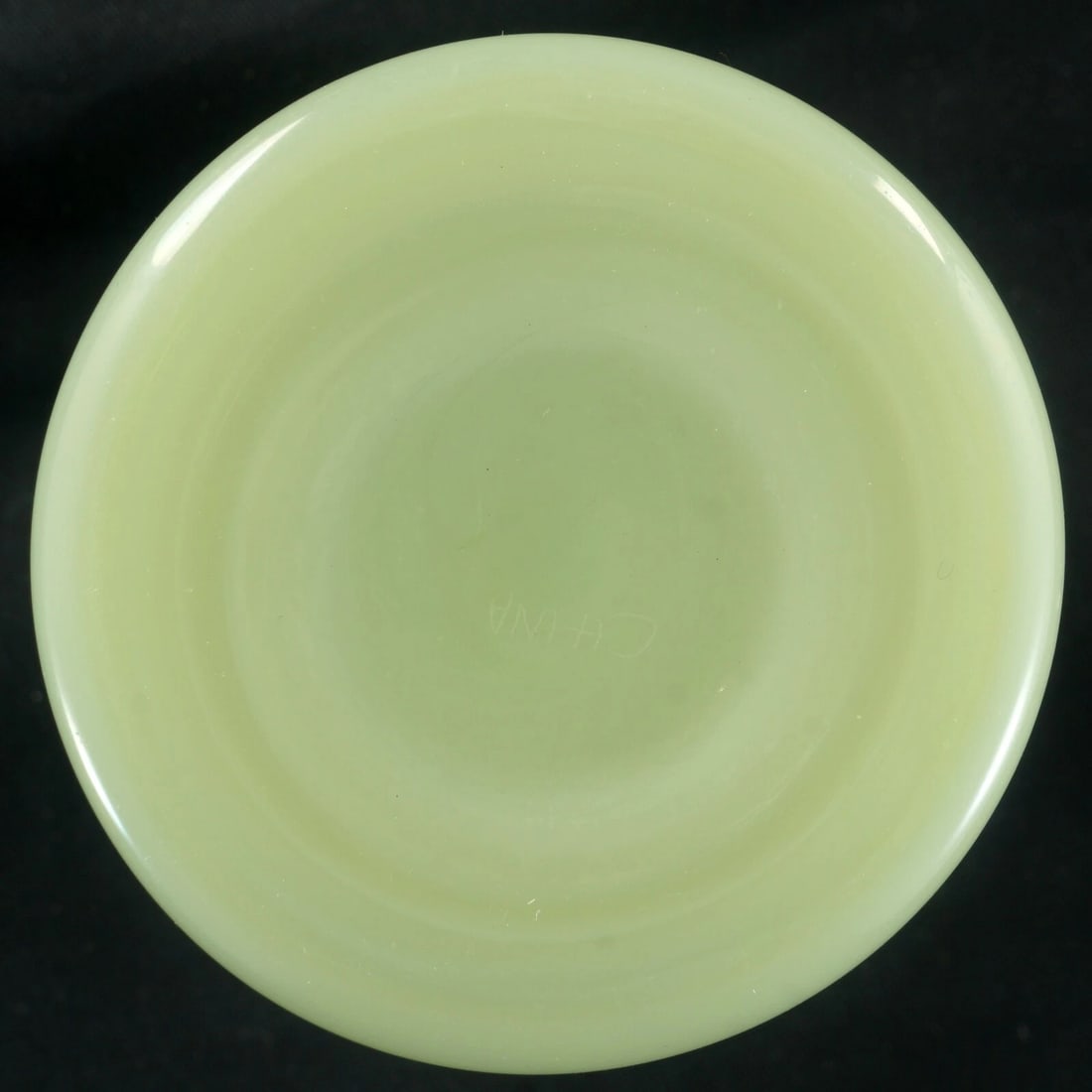 Peking Glass Lotus Wine Cup Jade Color c 1920 - 11