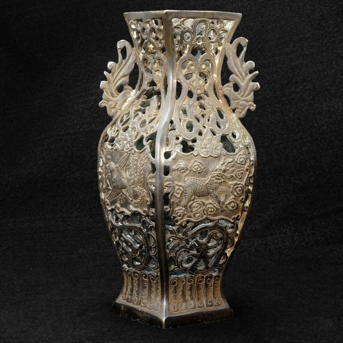 Chinese Pierced Bronze Vase Republic Period (1 of 12)
