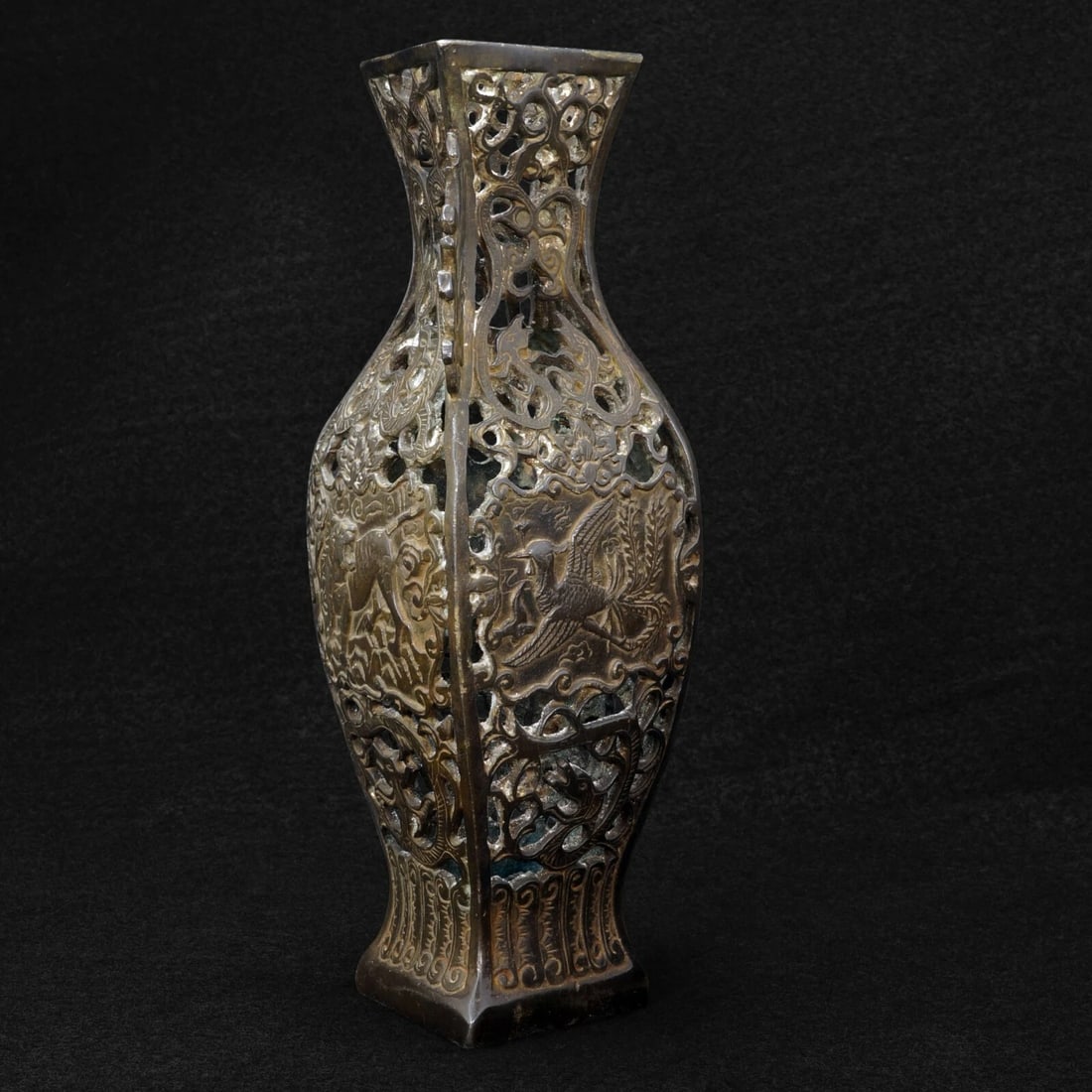 Chinese Pierced Bronze Vase Republic Period - 5