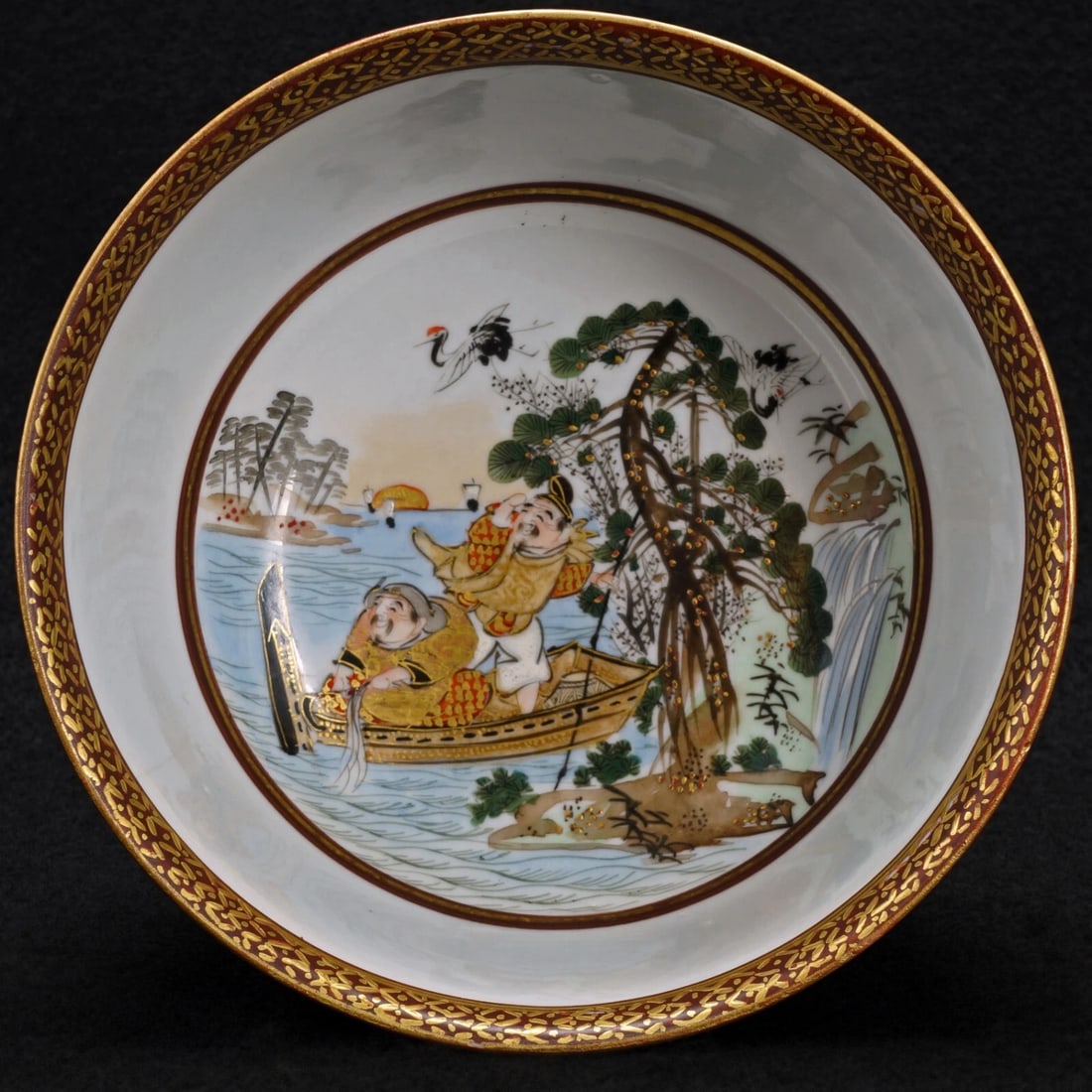 Japanese Kutani Haisen Bowl c 1900 - 8