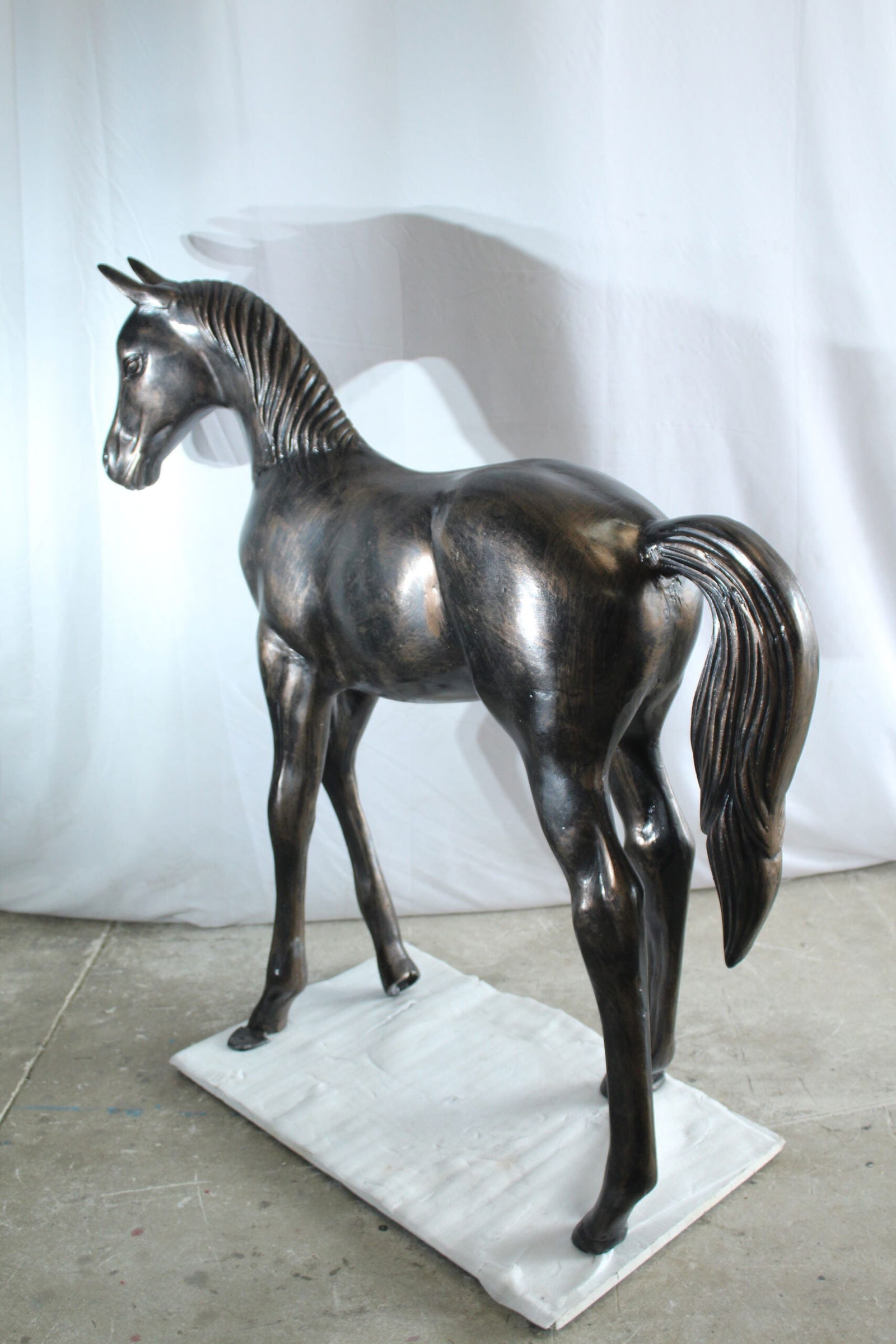 Life-Size Aluminum Arabian Colt Horse Statue – Indoor & Outdoor Decorative Sculpture – 50" x 15" - 12