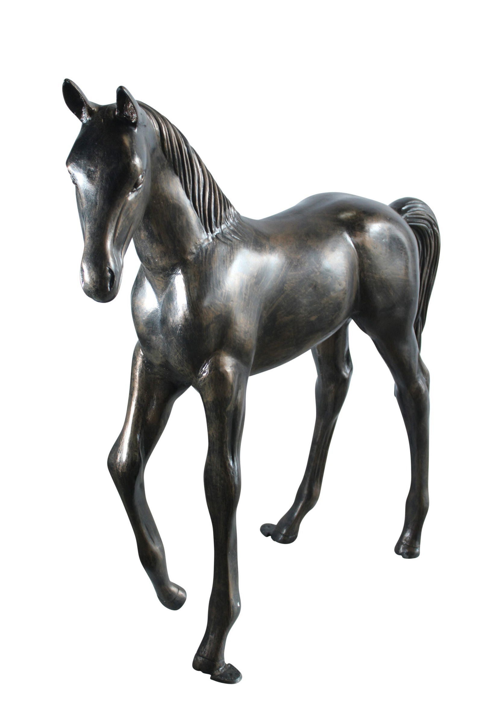 Life-Size Aluminum Arabian Colt Horse Statue – Indoor & Outdoor Decorative Sculpture – 50" x 15" (1 of 12)
