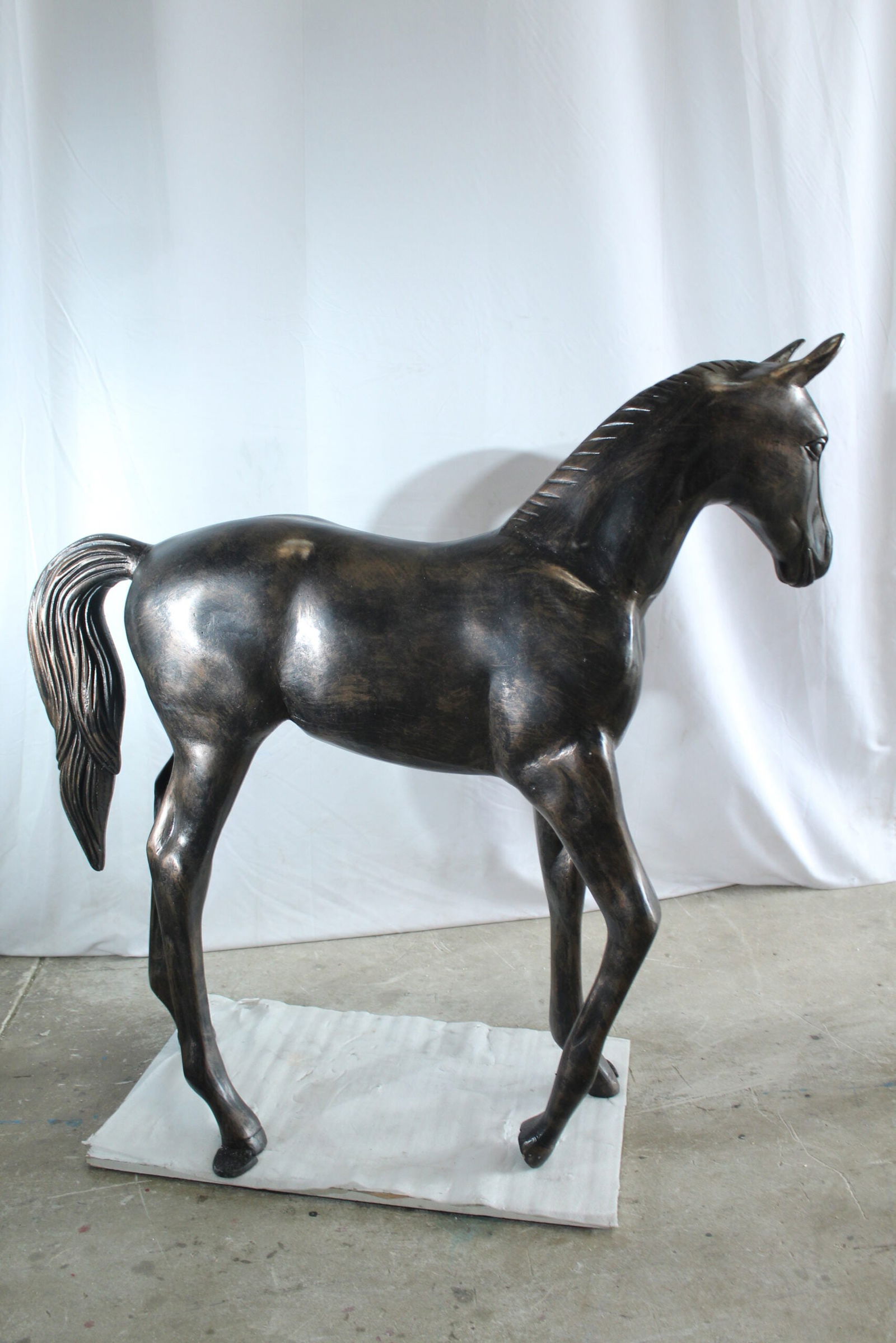 Life-Size Aluminum Arabian Colt Horse Statue – Indoor & Outdoor Decorative Sculpture – 50" x 15" - 6
