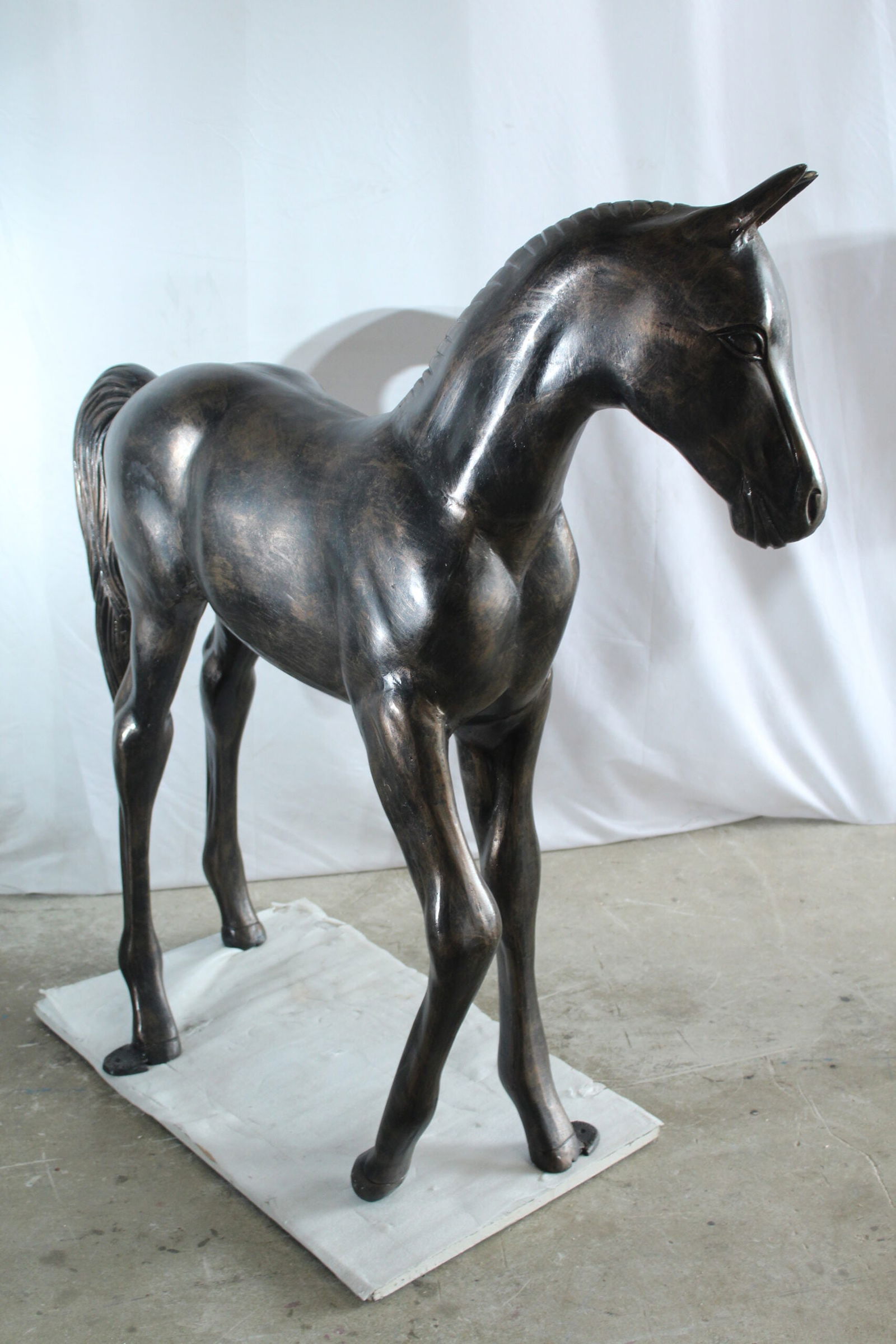 Life-Size Aluminum Arabian Colt Horse Statue – Indoor & Outdoor Decorative Sculpture – 50" x 15" - 7