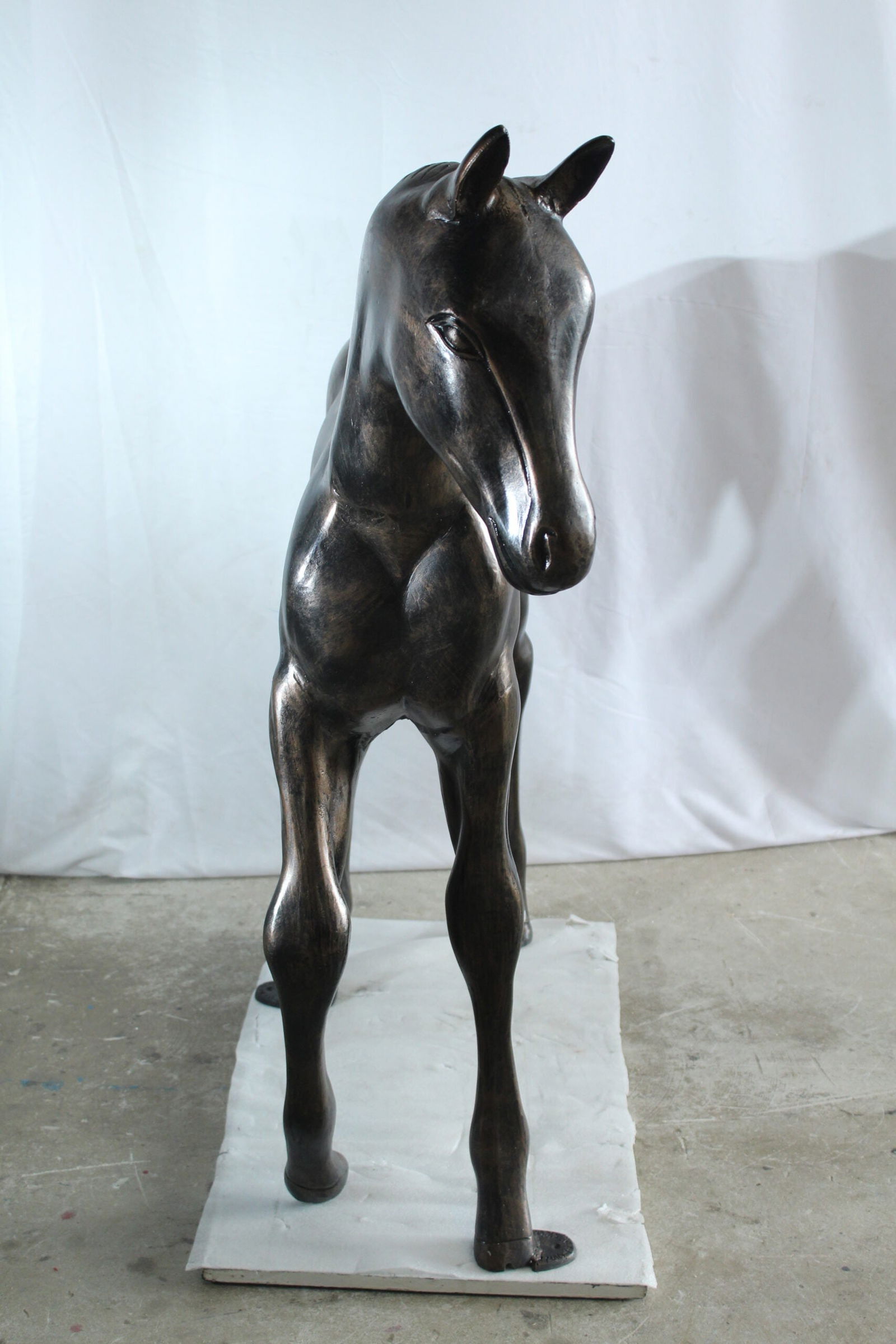 Life-Size Aluminum Arabian Colt Horse Statue – Indoor & Outdoor Decorative Sculpture – 50" x 15" - 8