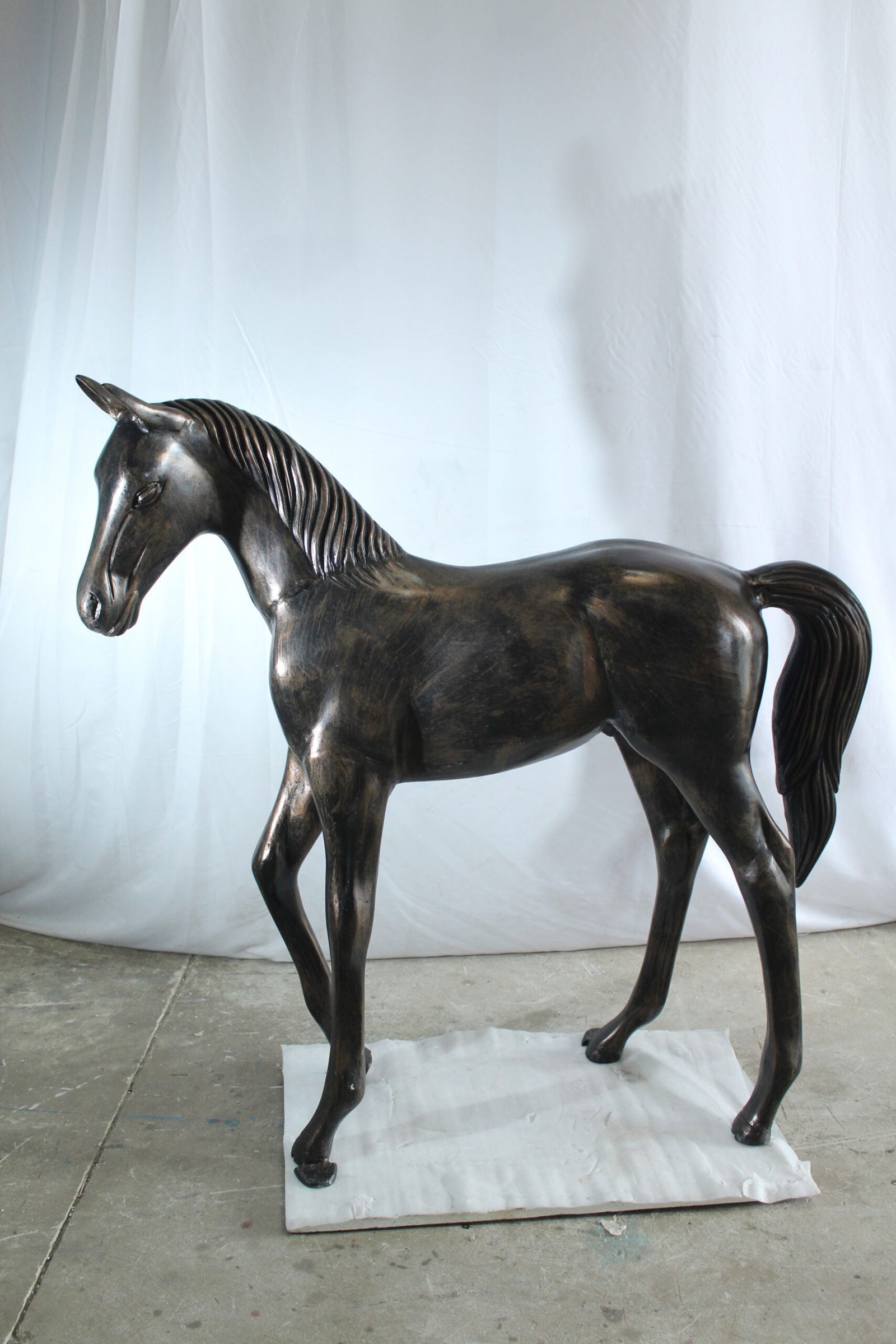 Life-Size Aluminum Arabian Colt Horse Statue – Indoor & Outdoor Decorative Sculpture – 50" x 15" - 9