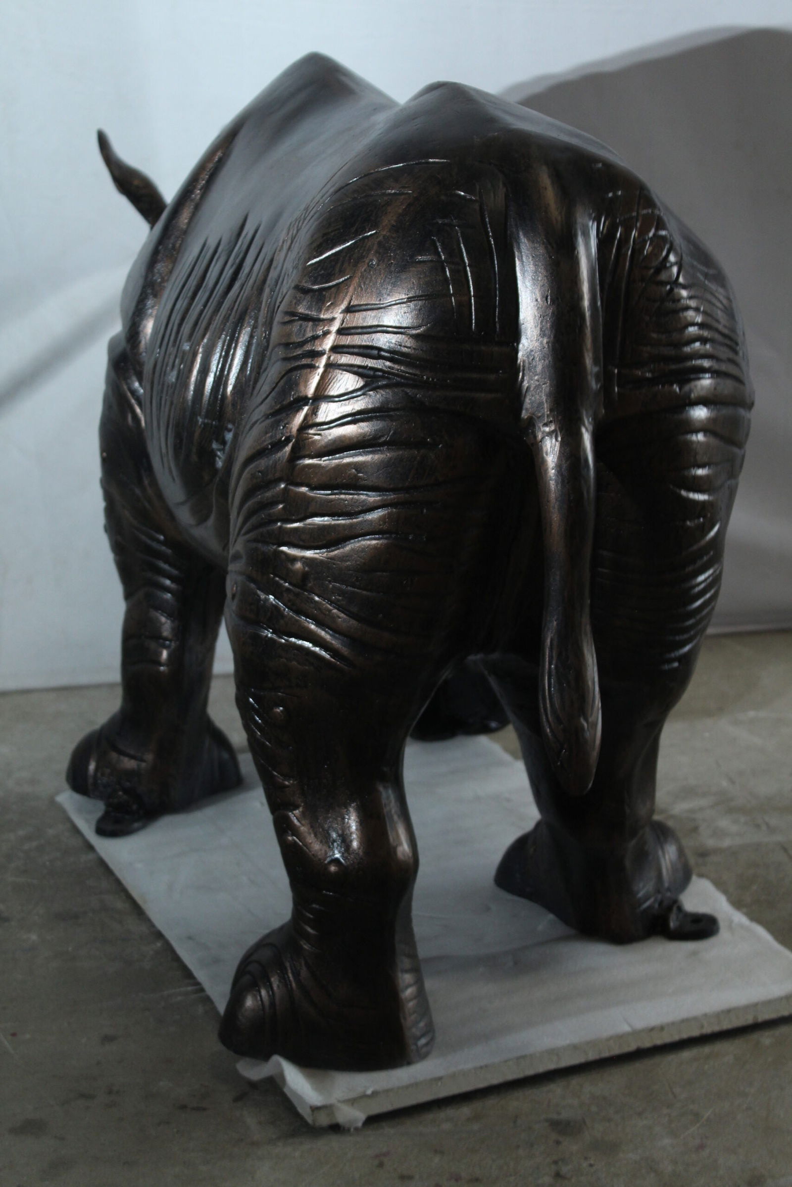 Giant Aluminum Rhinoceros Statue with Sculpted Armor Texture – Indoor & Outdoor Decorative - 8
