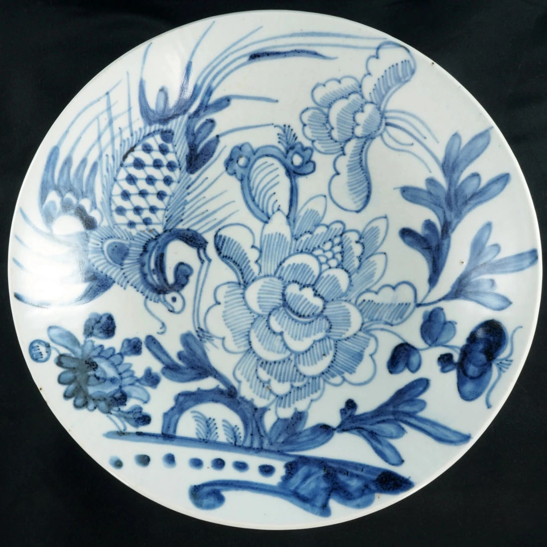 Chinese Qing Phoenix Shallow Bowl 19th C (1 of 10)