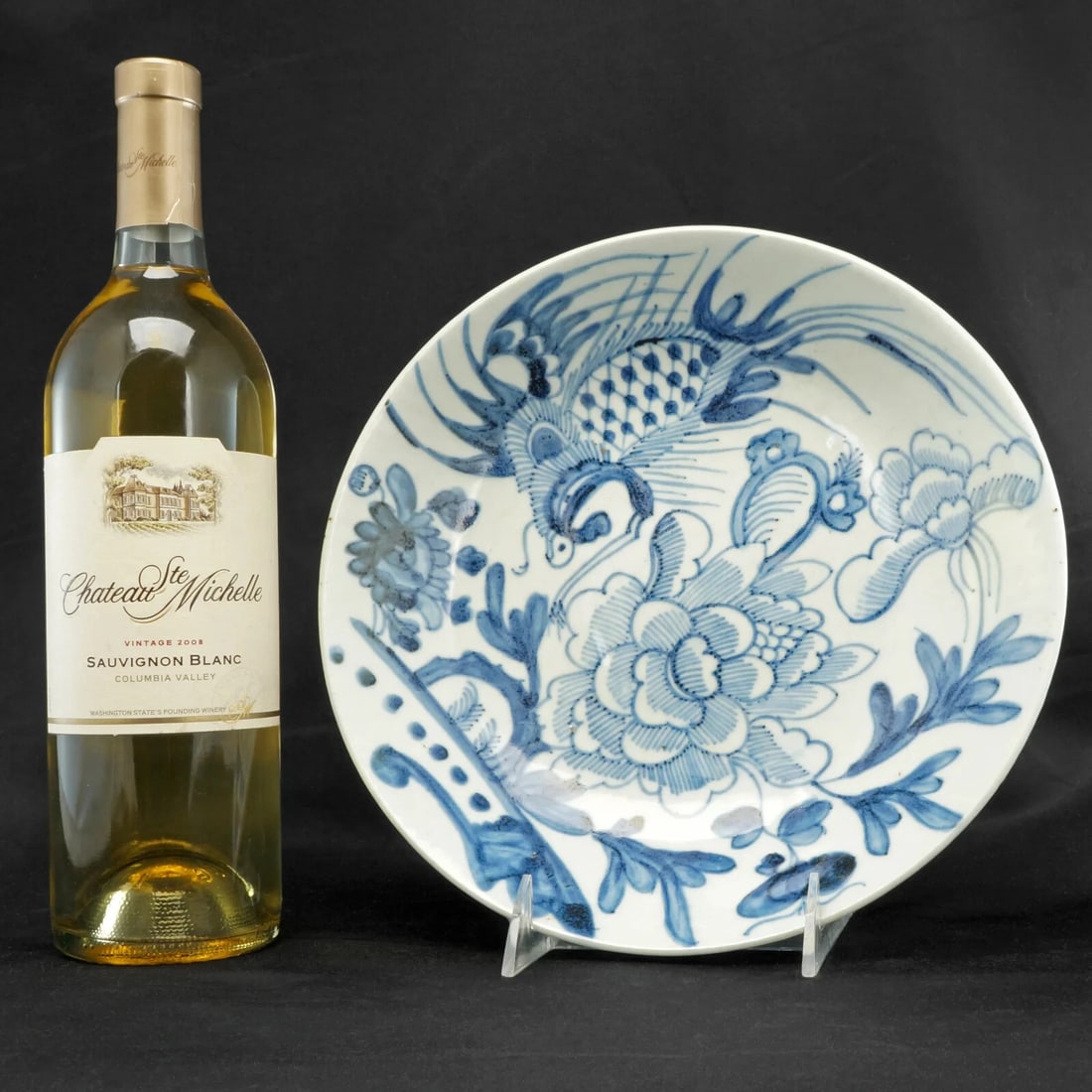 Chinese Qing Phoenix Shallow Bowl 19th C - 3