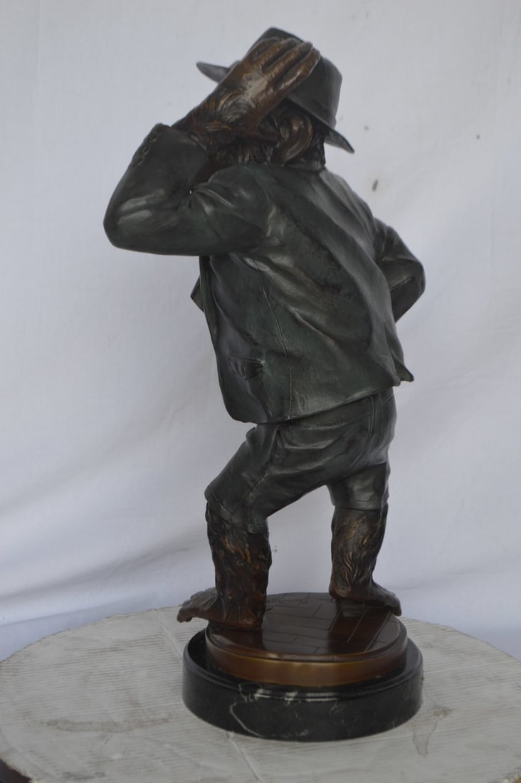 Monkey in Suit bronze statue - Size: 16"L x 10"W x 27"H. - 5