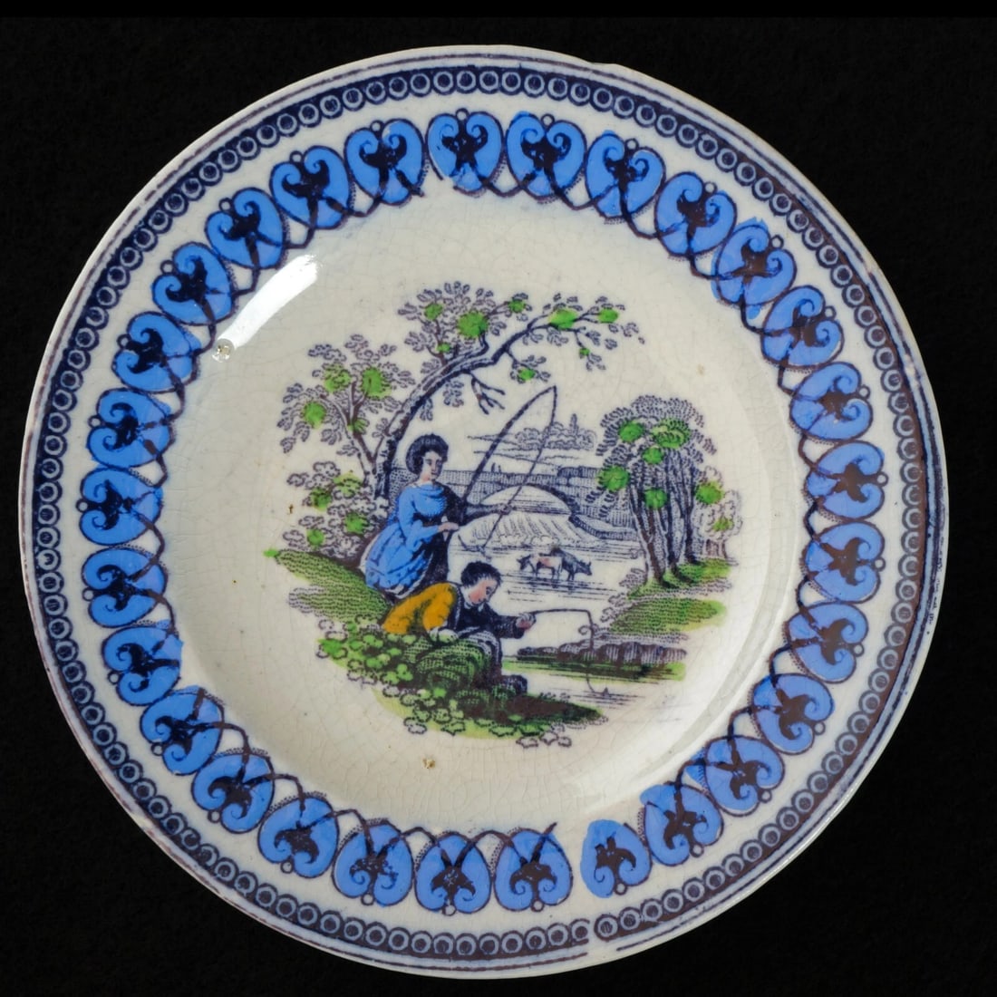 Miniature Child’s Multicolor Plate c 1865 (1 of 6)