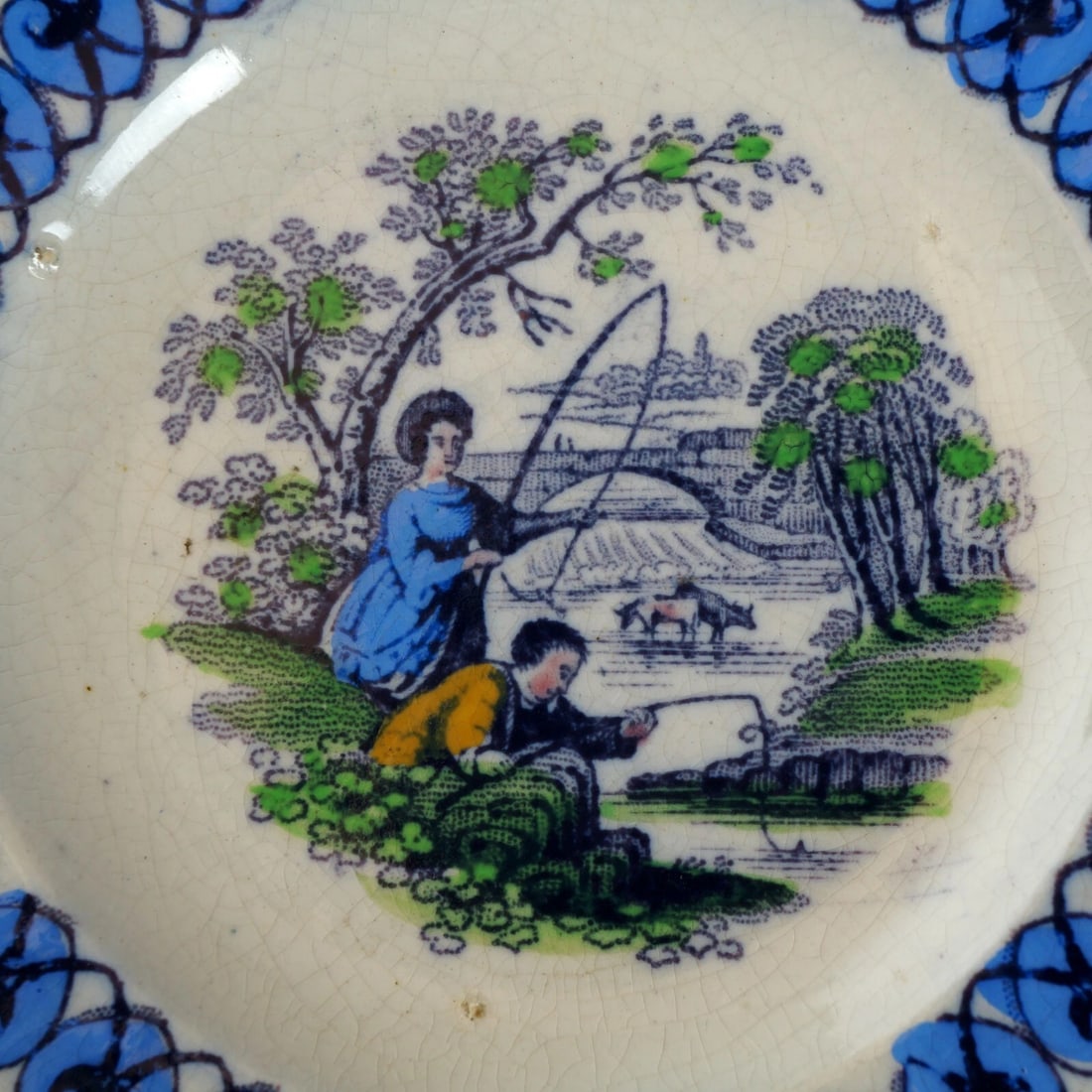 Miniature Child’s Multicolor Plate c 1865 - 4