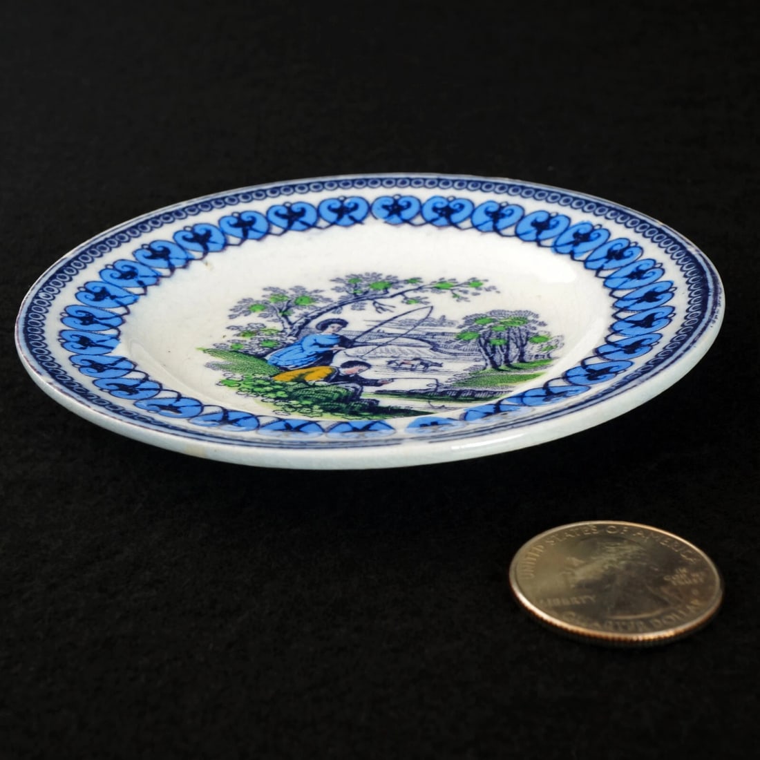 Miniature Child’s Multicolor Plate c 1865 - 5