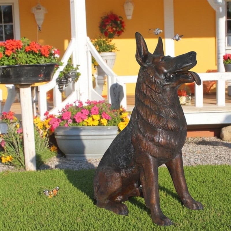 German Shepherd Alsatian dog bronze statue - Life-Size, Realistic Bronze Statue - Ideal for Home or - 2