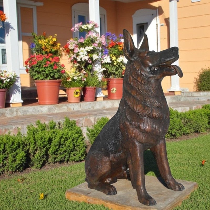German Shepherd Alsatian dog bronze statue - Life-Size, Realistic Bronze Statue - Ideal for Home or - 3
