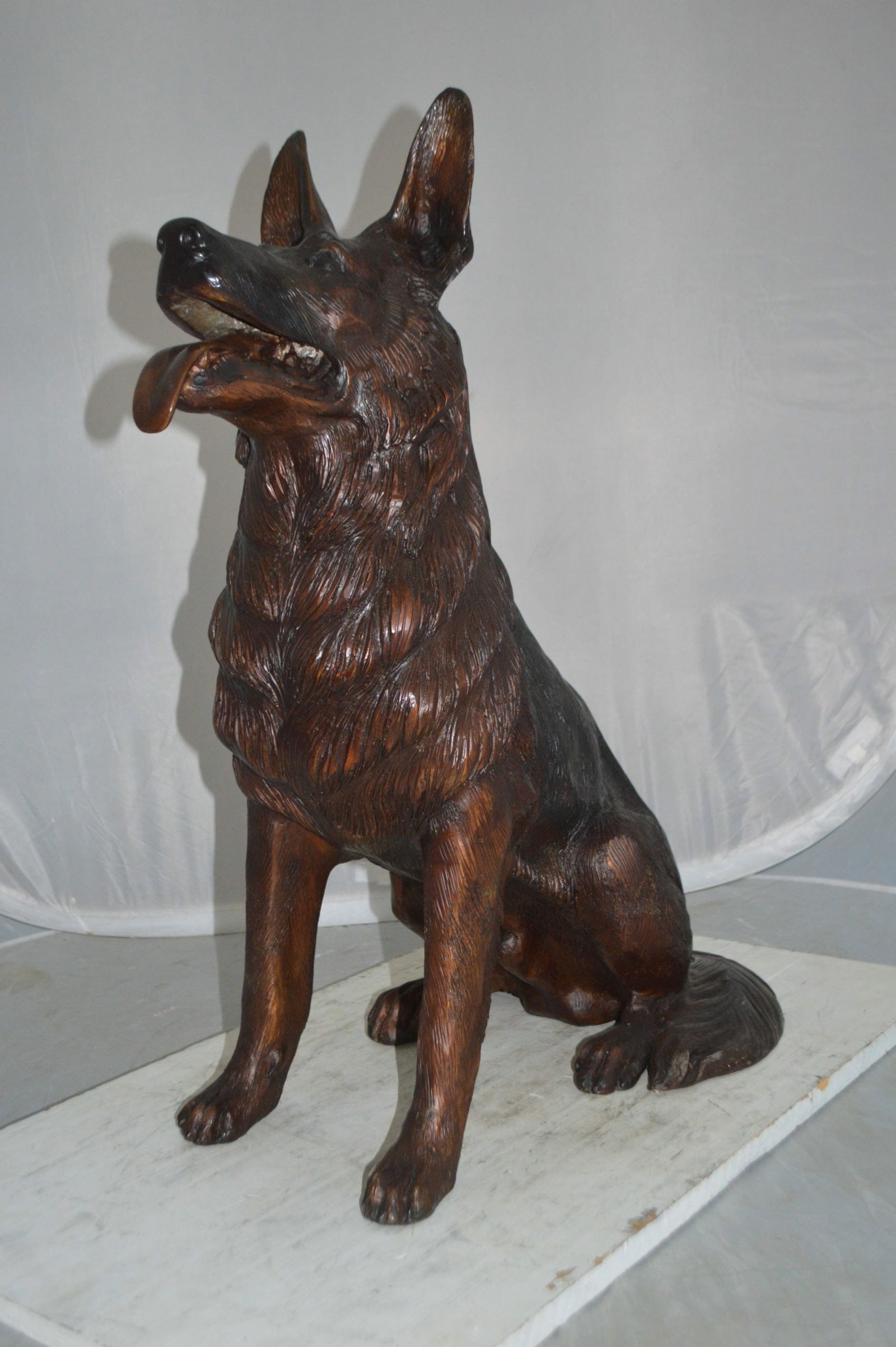 German Shepherd Alsatian dog bronze statue - Life-Size, Realistic Bronze Statue - Ideal for Home or - 9