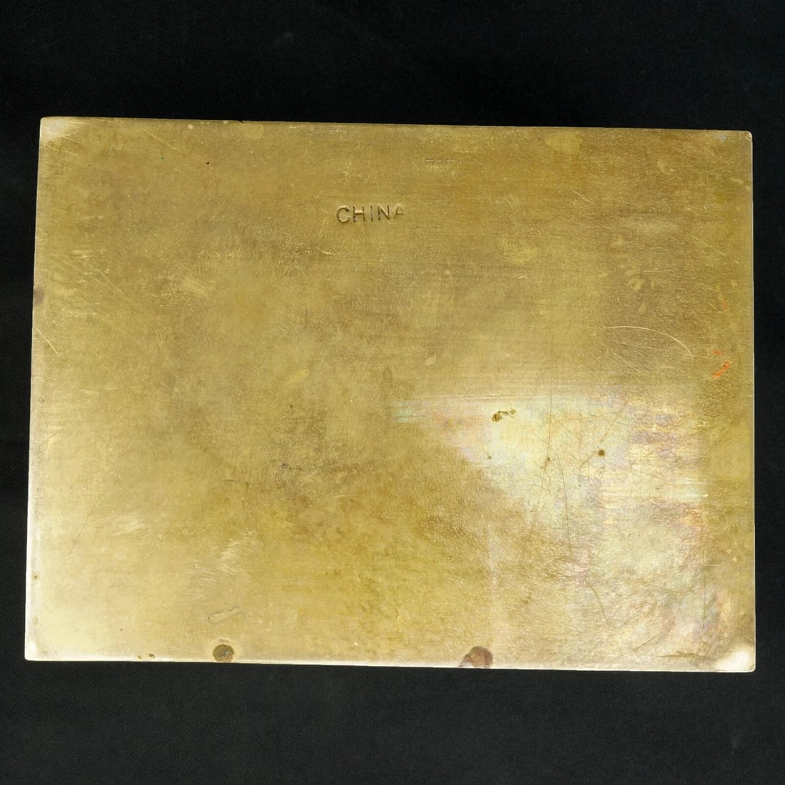 Vintage Chinese Enameled Brass Box c 1920 - 12