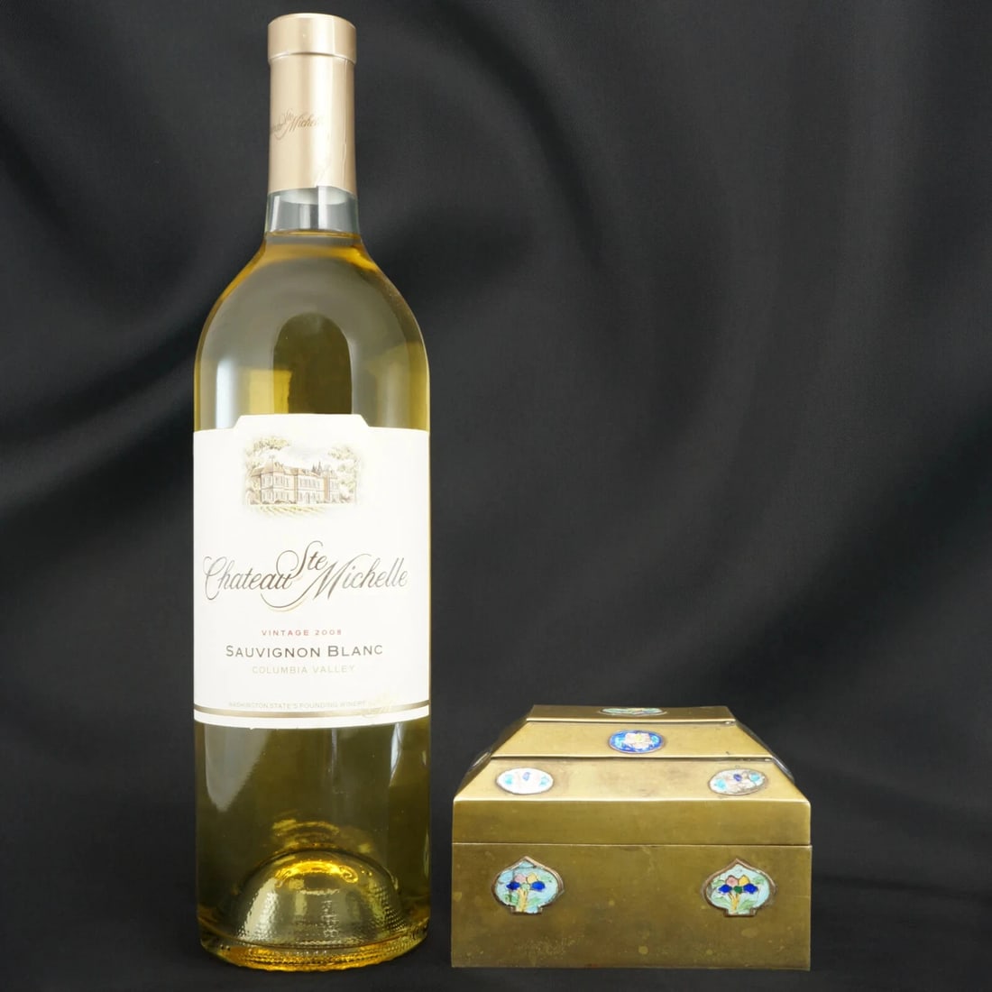 Vintage Chinese Enameled Brass Box c 1920 - 3