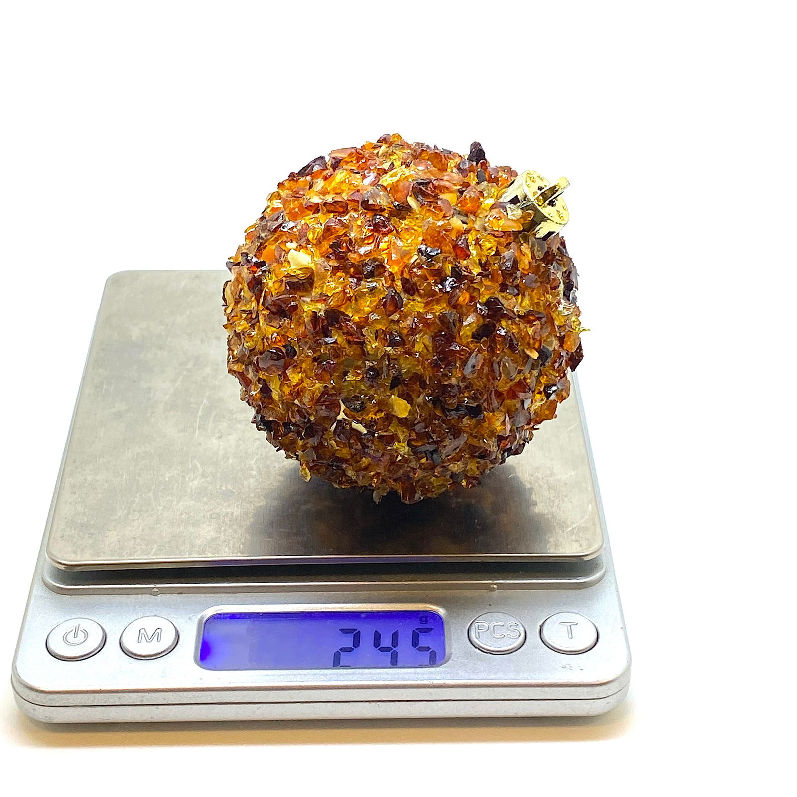 Natural Amber Christmas tree ball - 6