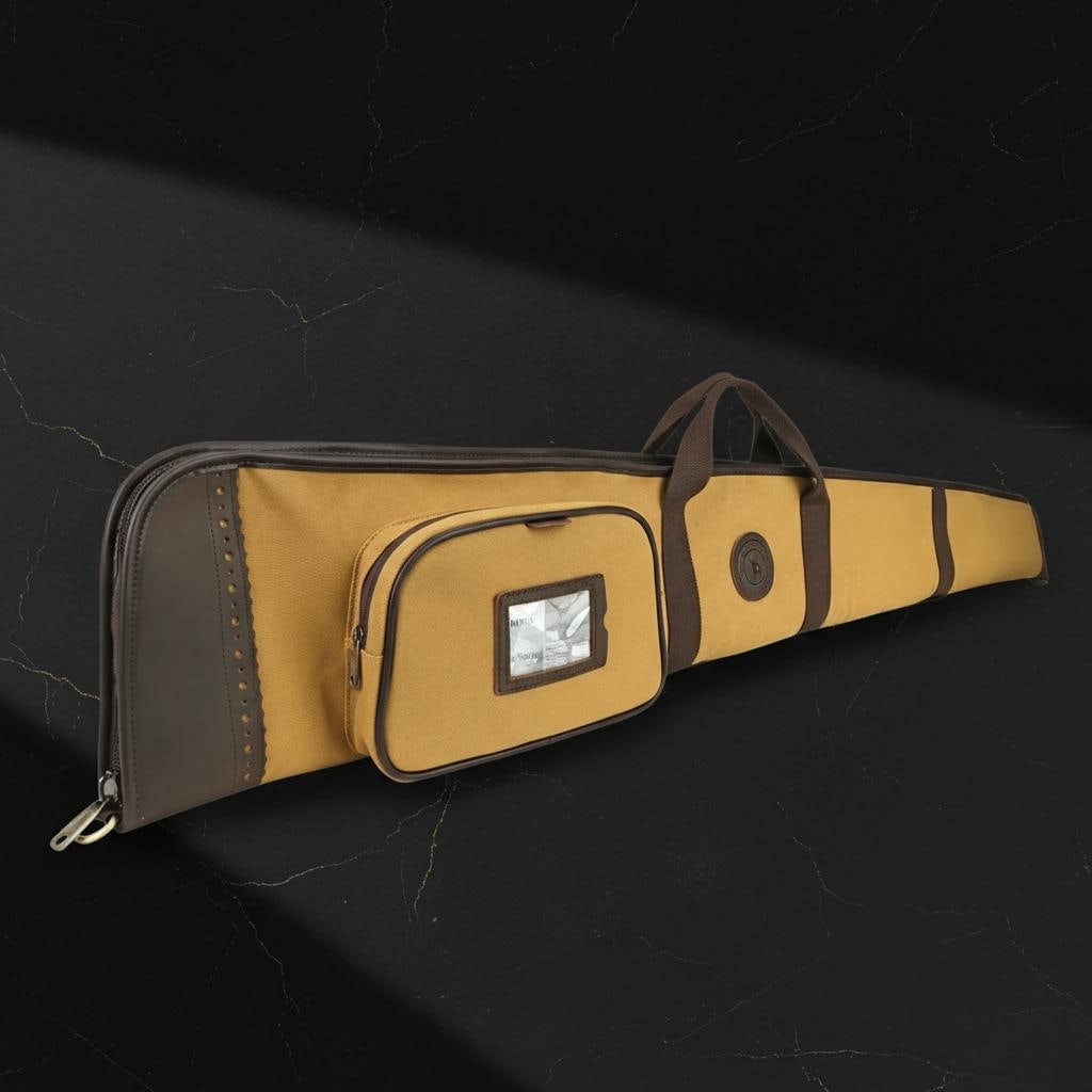 Padded Canvas and Leather Shotgun Case Gun Slip Bag with Adjustable Sling - 2