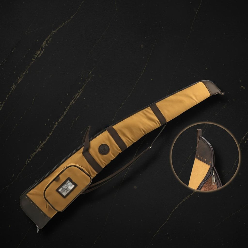 Padded Canvas and Leather Shotgun Case Gun Slip Bag with Adjustable Sling - 6