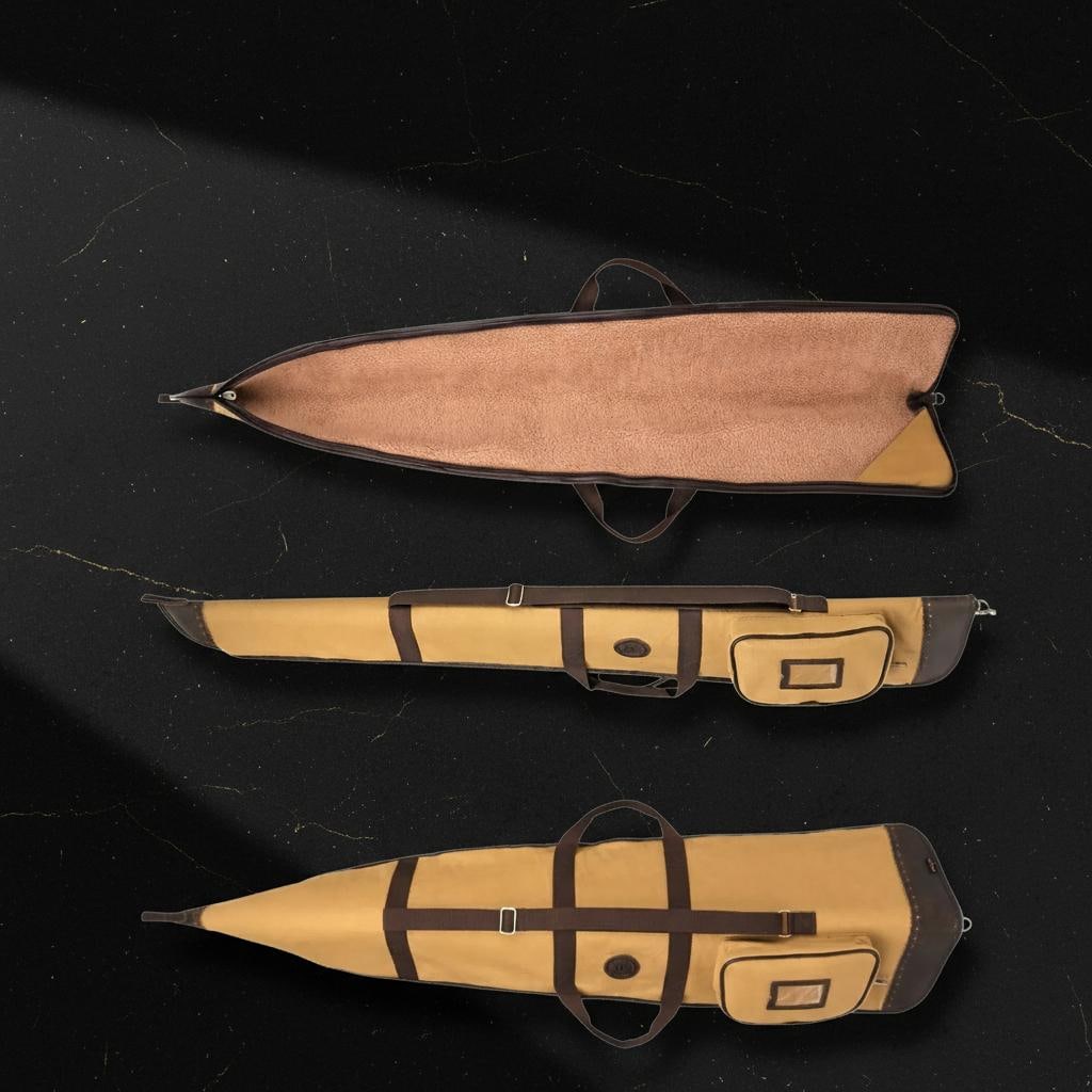 Padded Canvas and Leather Shotgun Case Gun Slip Bag with Adjustable Sling - 7