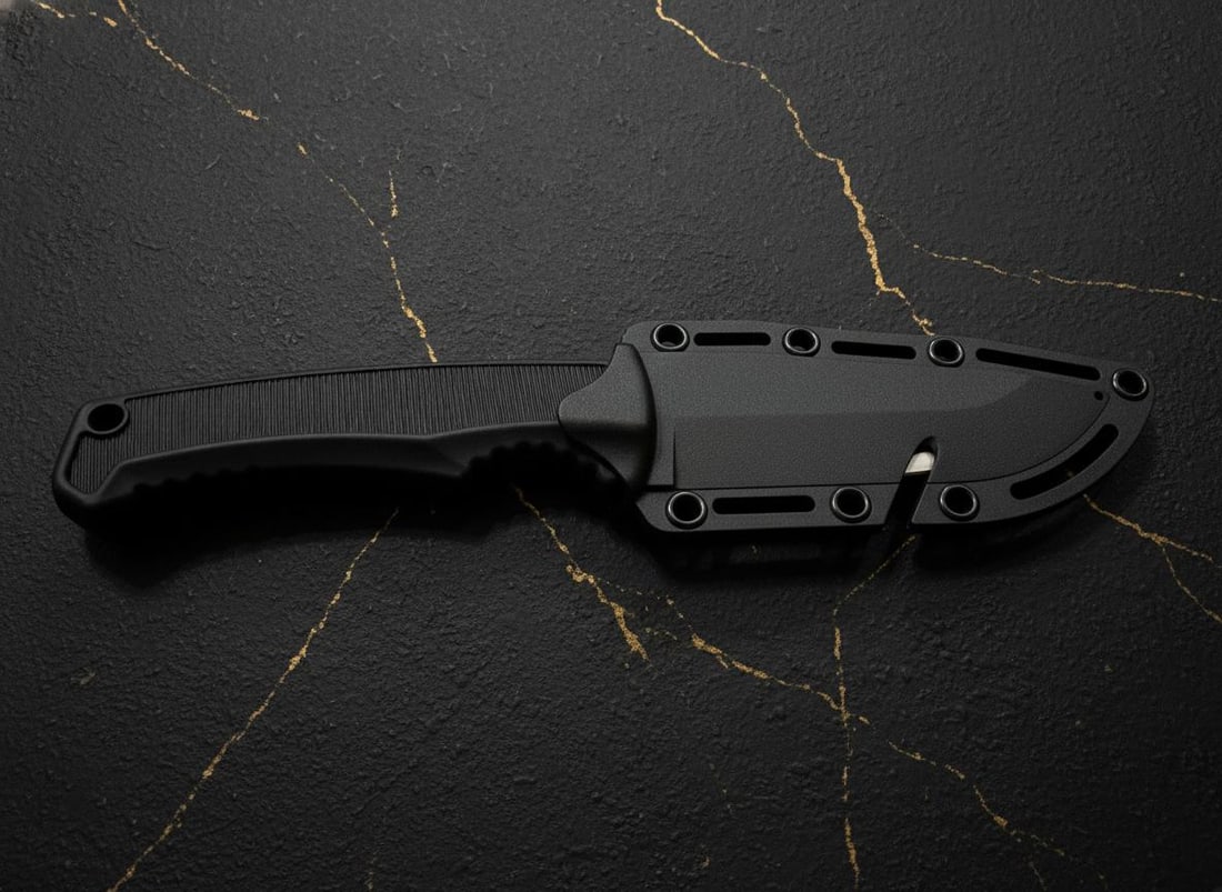 Mint SOG Field Knife, 4 Inch Full Tang Fixed Blade, Black Rubber Survival Grip - 12