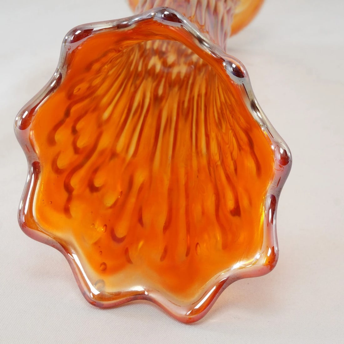 1910 Swung Glass Vase Iridescent Tree Trunk - 10