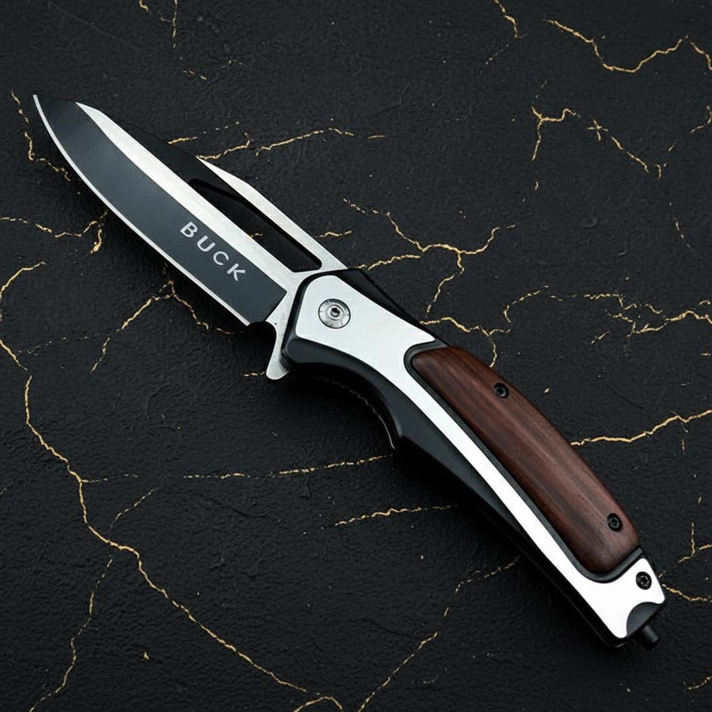 Buck DA130 Folding Pocket Knife with LinerLock, Steel Blade and Acid Wood Handle (1 of 6)