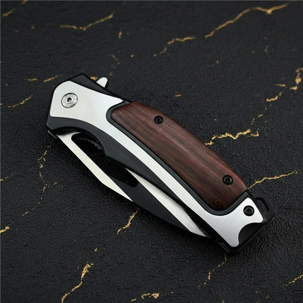 Buck DA130 Folding Pocket Knife with LinerLock, Steel Blade and Acid Wood Handle - 6