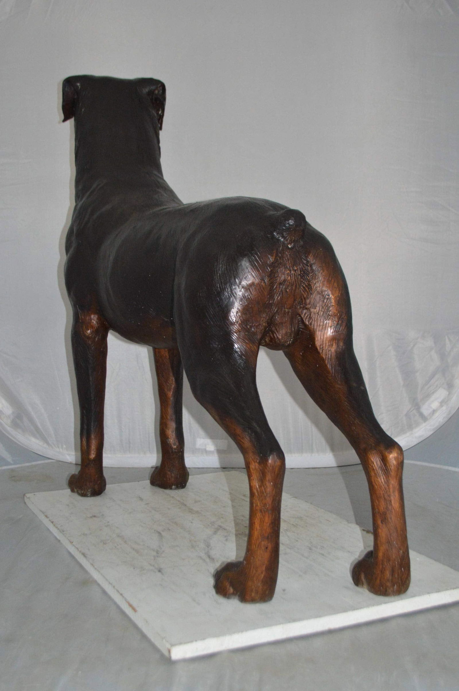Rottweiler Dog Bronze Statue - Size: 44"L x 10"W x 36"H. - 8