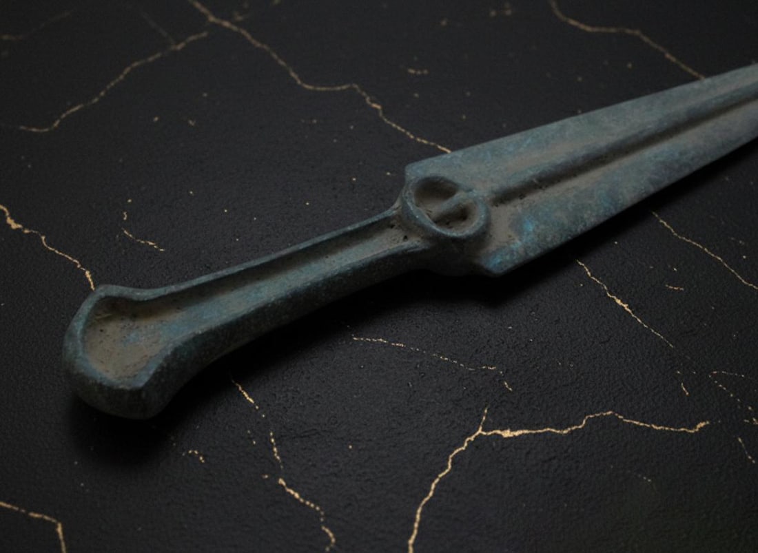 Ancient Luristan Bronze Dagger Antique Persian Style Sword Akinak Weapon - 3
