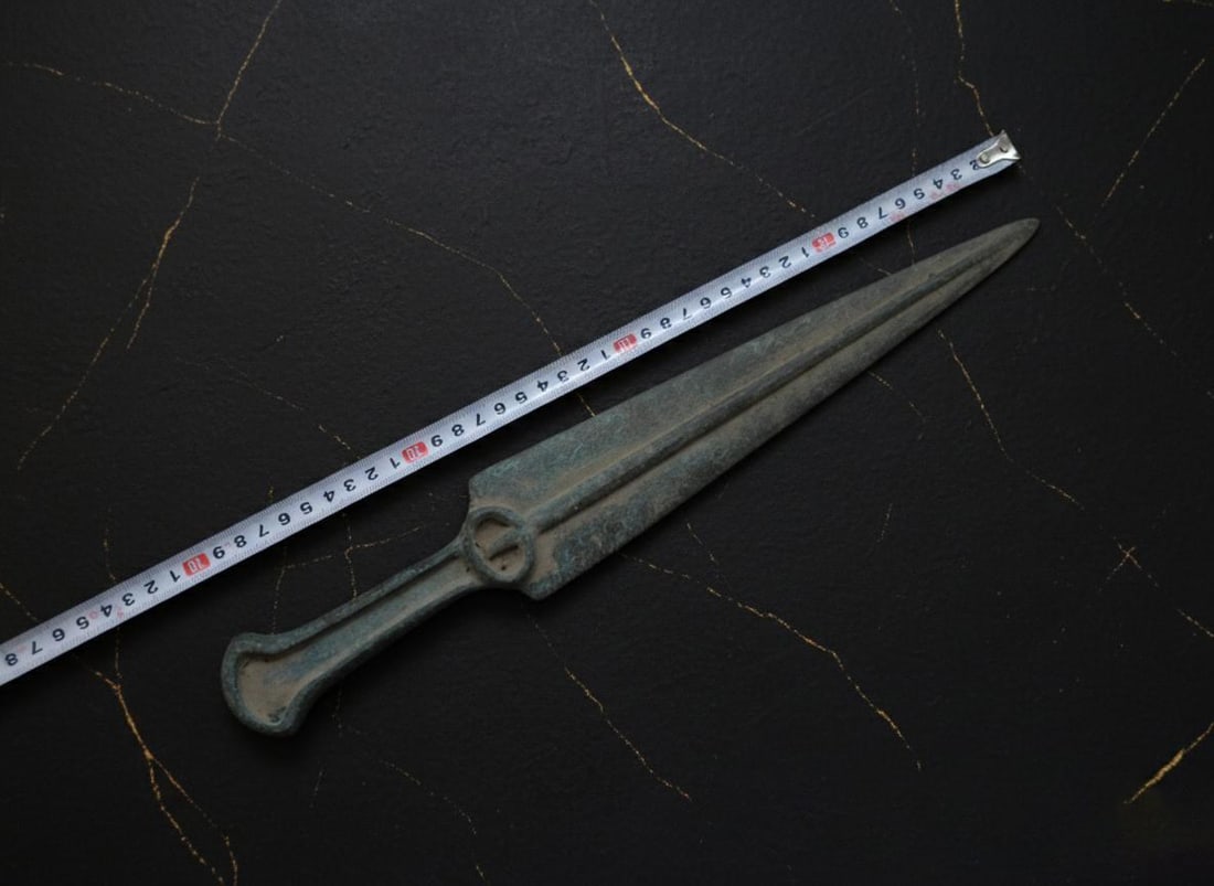 Ancient Luristan Bronze Dagger Antique Persian Style Sword Akinak Weapon - 9