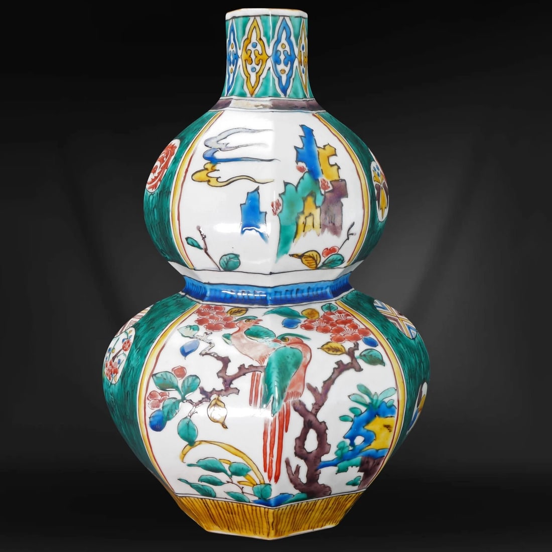 1920s Japanese Kutani Gourd Vase (1 of 13)