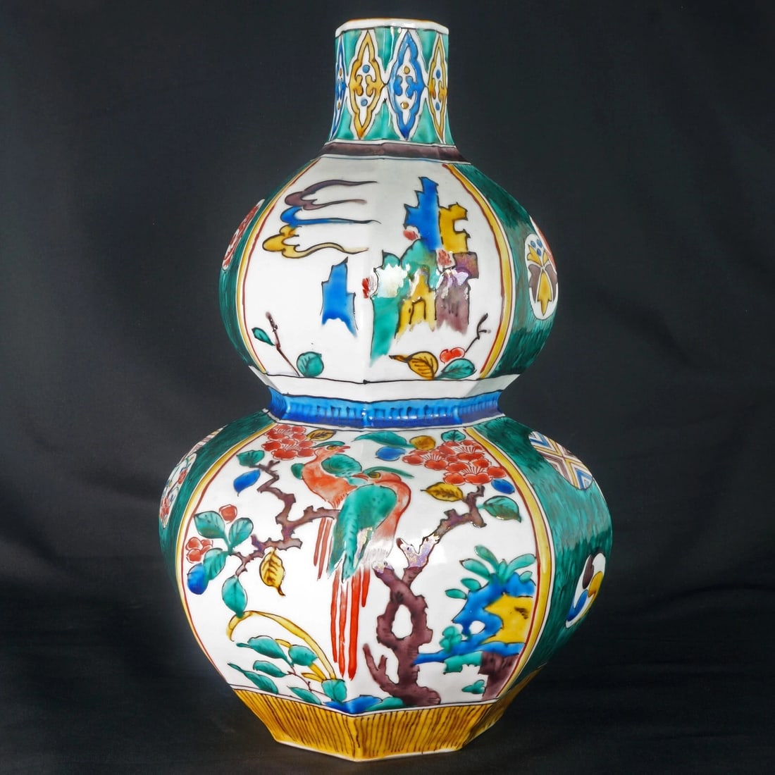 1920s Japanese Kutani Gourd Vase - 4