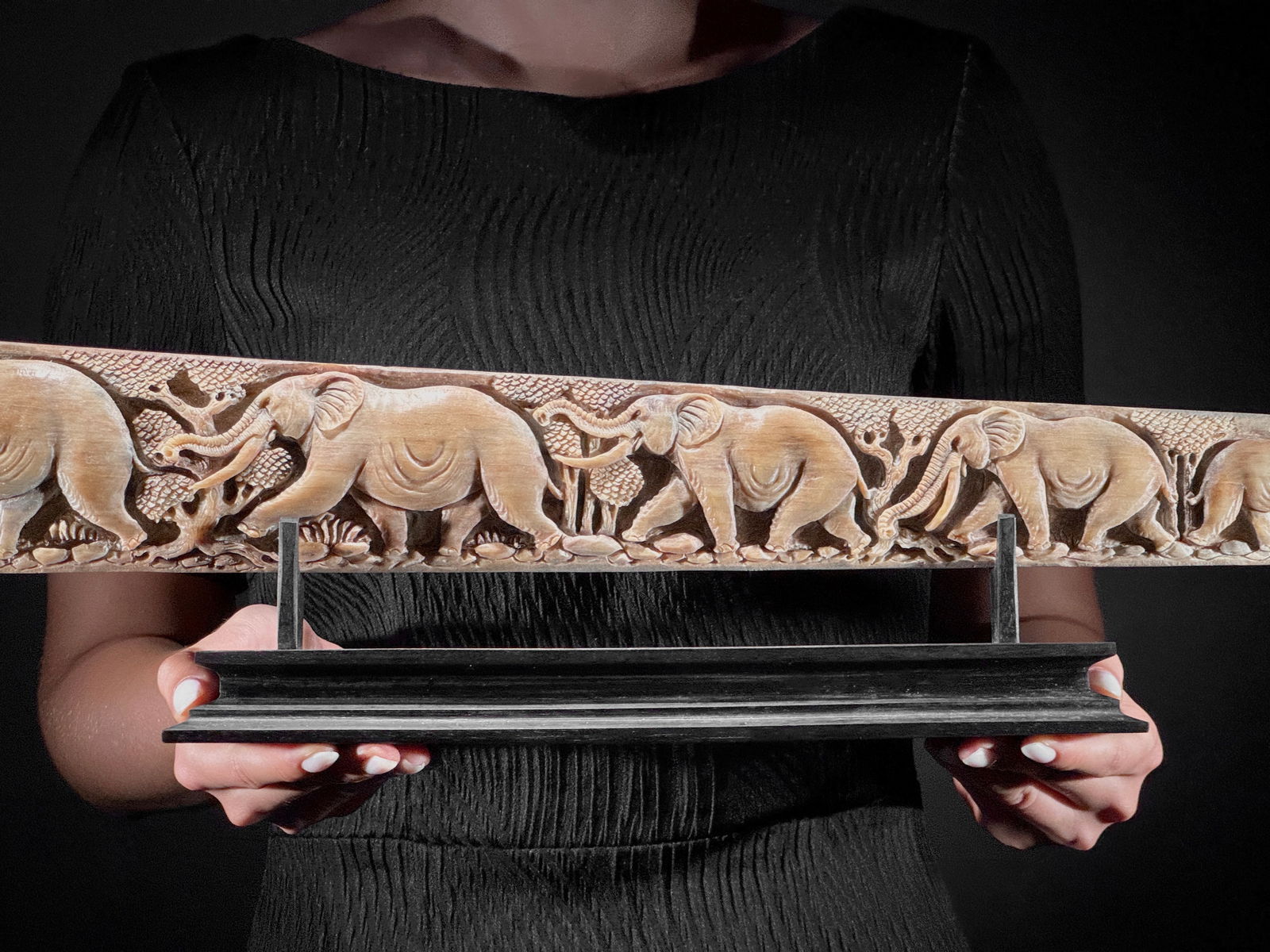 A stunning carved swordfish rostrum - Parade of Savannah elephants - 10